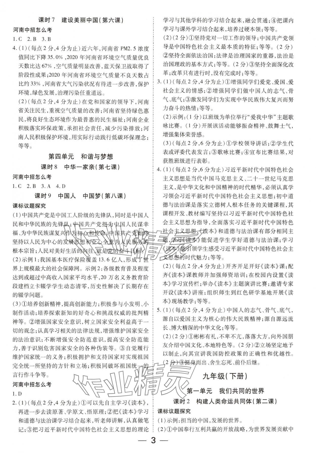 2025年領(lǐng)揚(yáng)文化中考研究道德與法治河南專版 參考答案第2頁