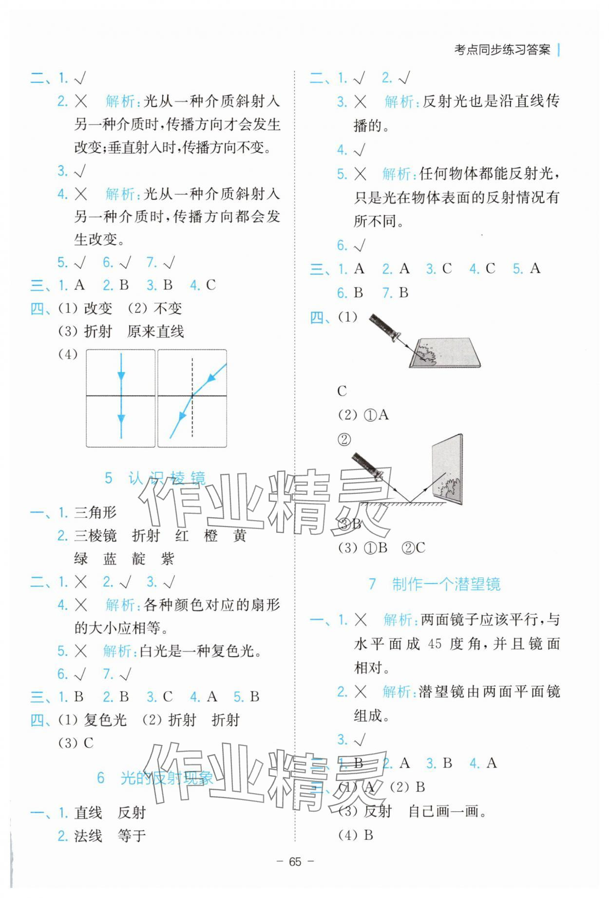 2025年全易通五年级科学上册教科版浙江专版 参考答案第2页