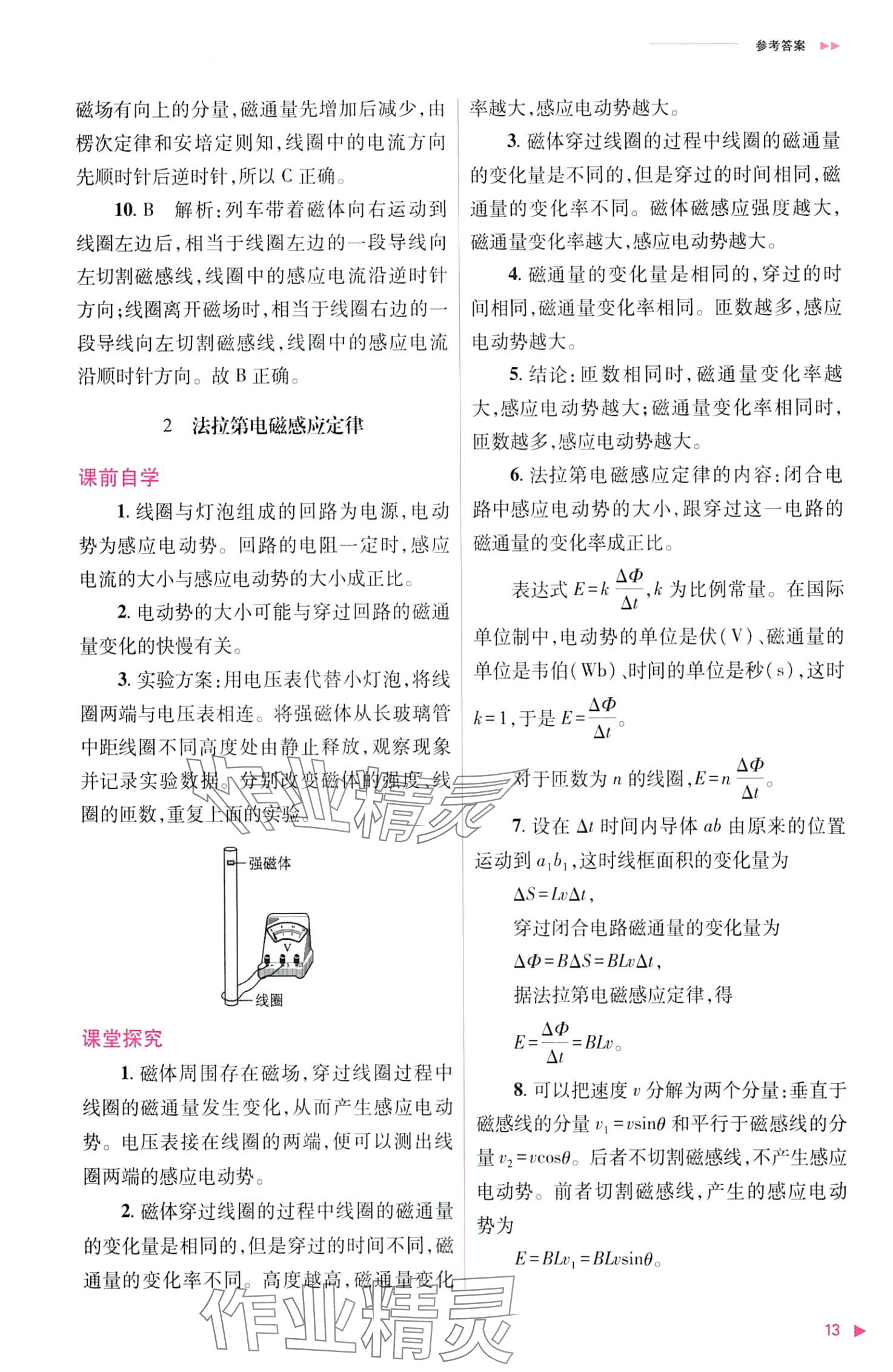 2024年普通高中新課程同步練習(xí)冊(cè)高中物理選擇性必修第二冊(cè)人教版 第13頁(yè)