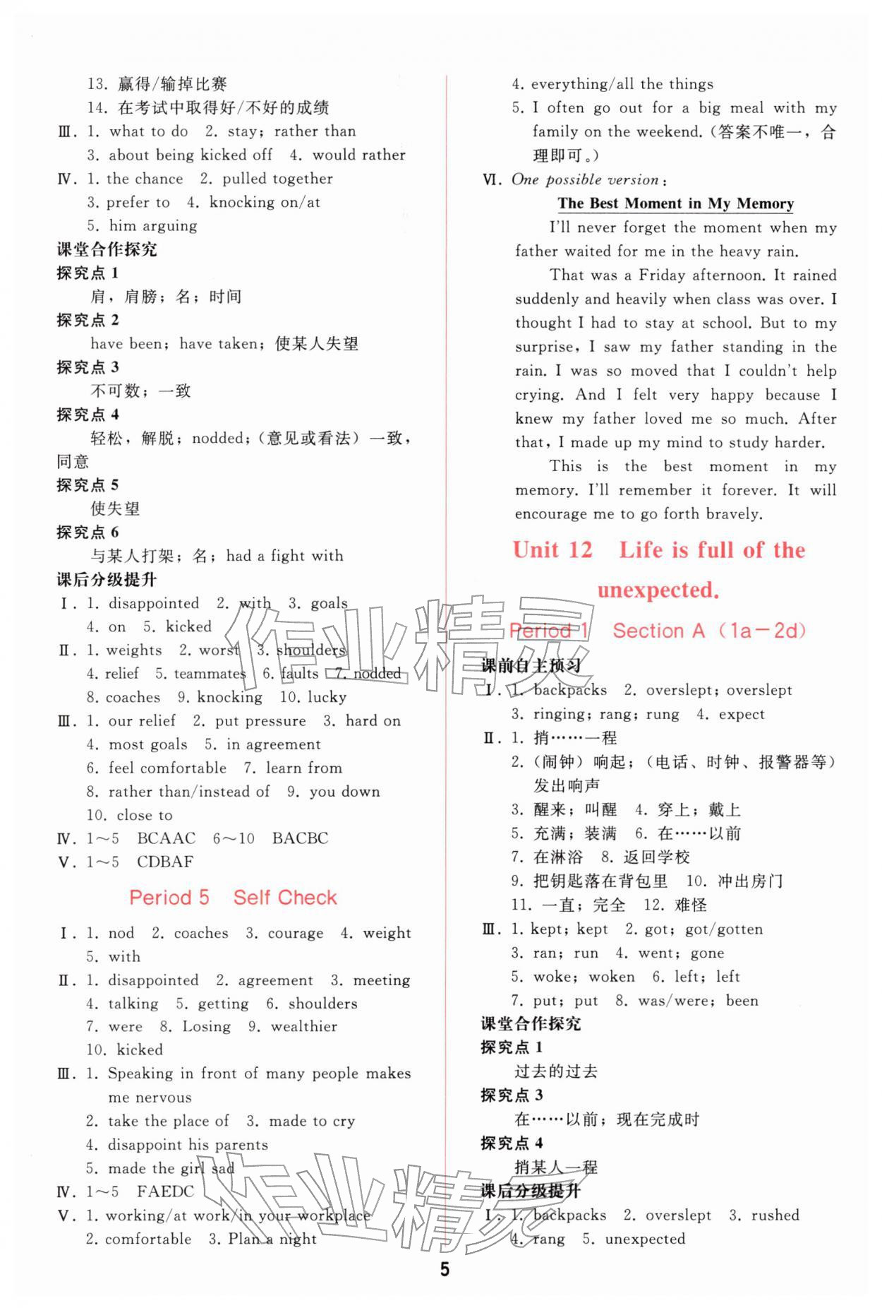 2026年同步轻松练习九年级英语下册人教版精编版&nbsp;参考答案第4页