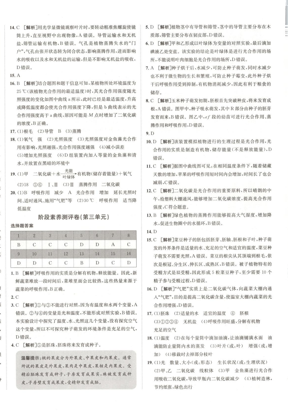 2025年海淀單元測(cè)試AB卷七年級(jí)生物下冊(cè)人教版 第4頁