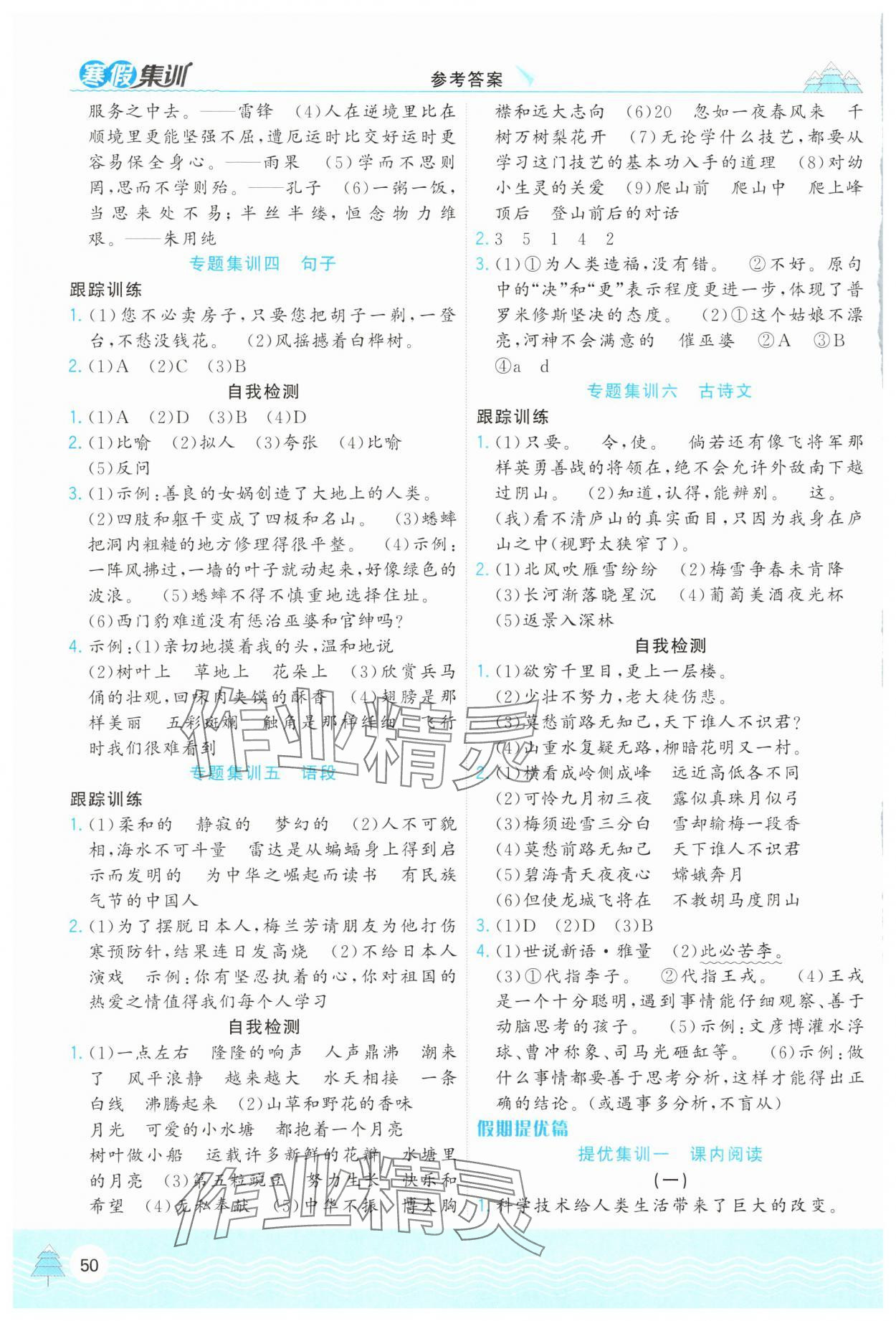 2025年寒假集训四年级语文人教版合肥工业大学出版社 第2页