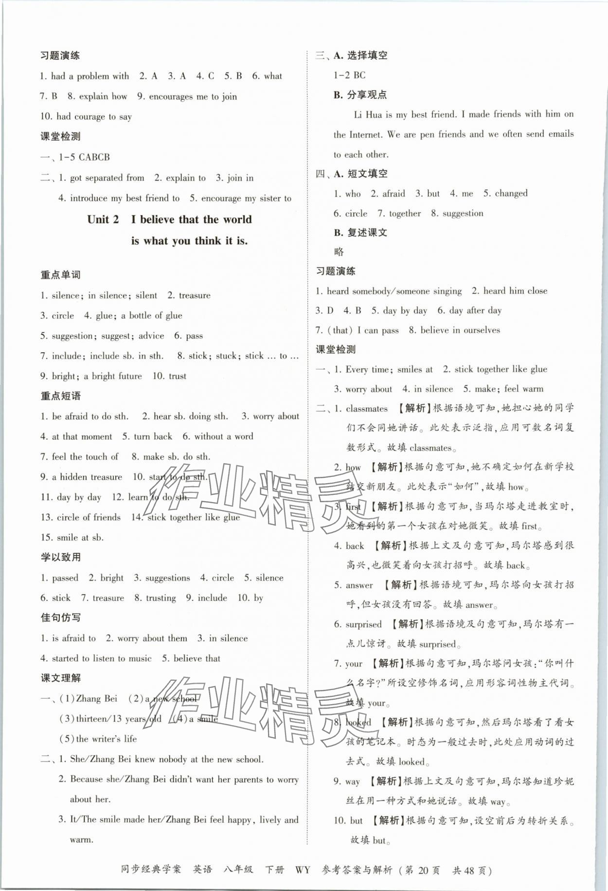 2025年同步經典學案八年級英語下冊外研版 第20頁