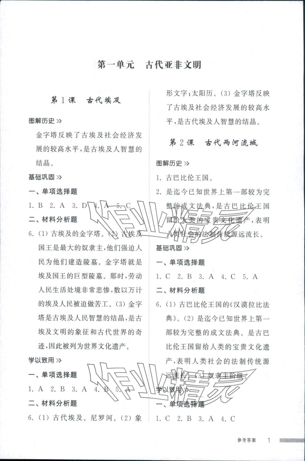 2025年导学与检测九年级历史全一册人教版1 第1页