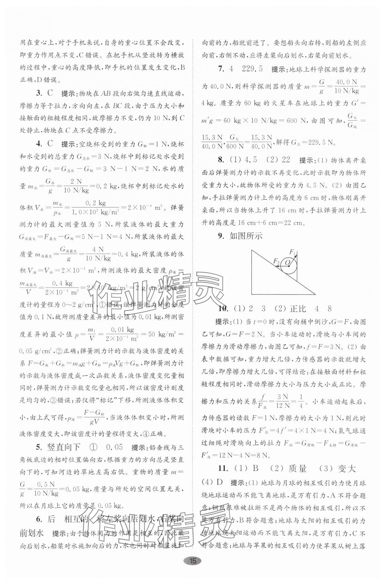 2025年小題狂做八年級(jí)物理下冊(cè)蘇科版巔峰版 參考答案第15頁(yè)