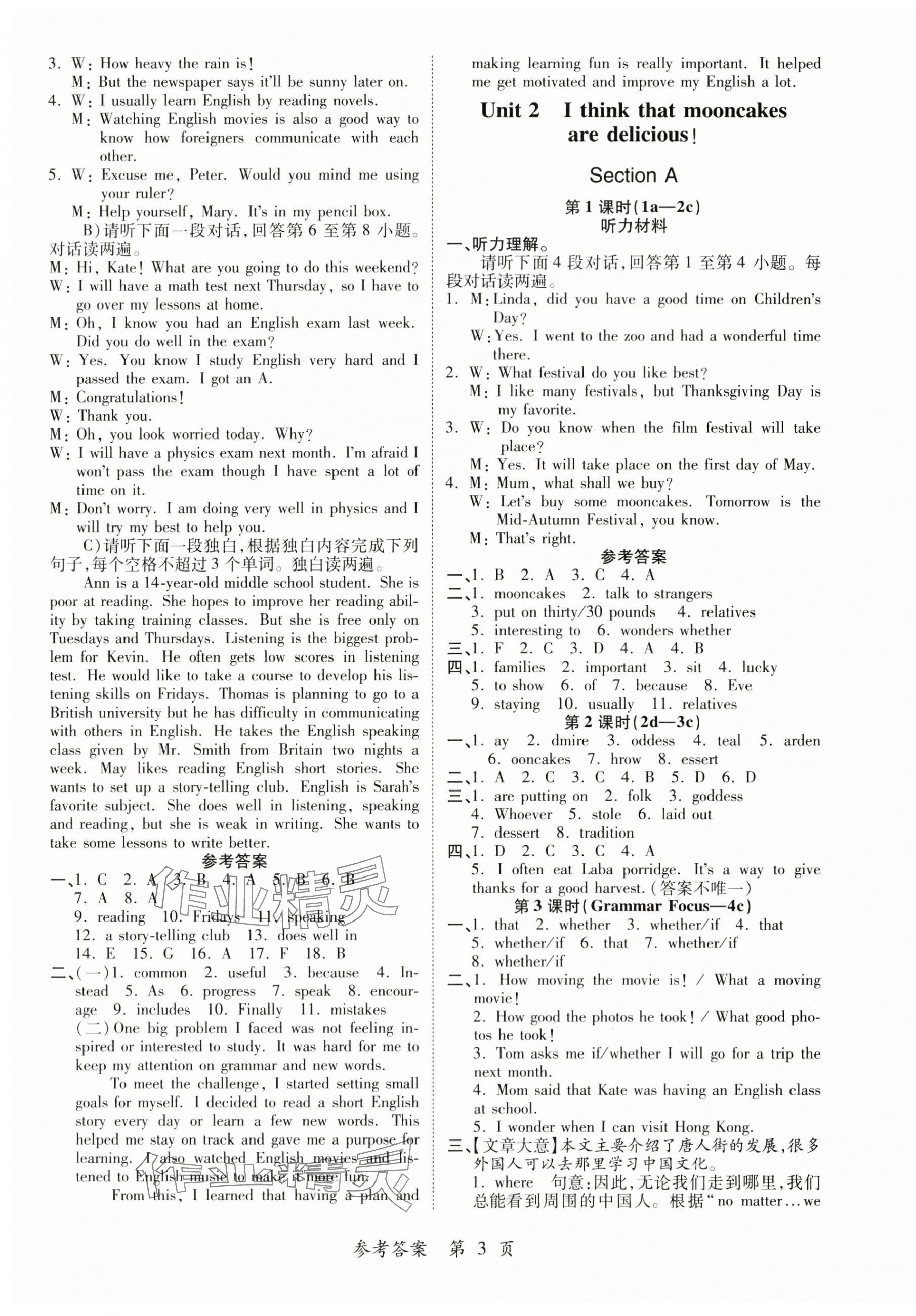 2025年一課一練創(chuàng)新練習(xí)九年級英語人教版 第3頁