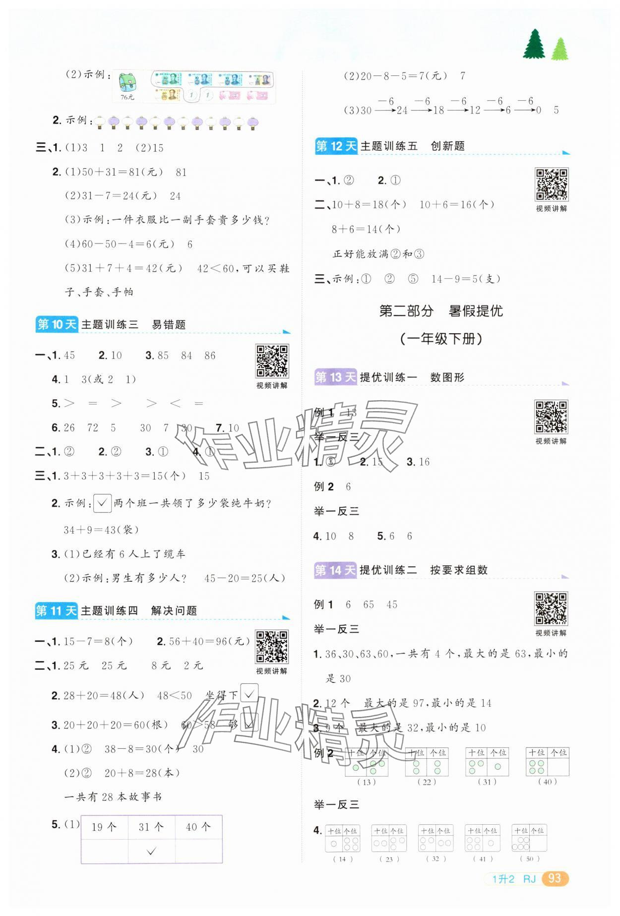 2024年陽(yáng)光同學(xué)暑假銜接一升二年級(jí)數(shù)學(xué)人教版 第3頁(yè)