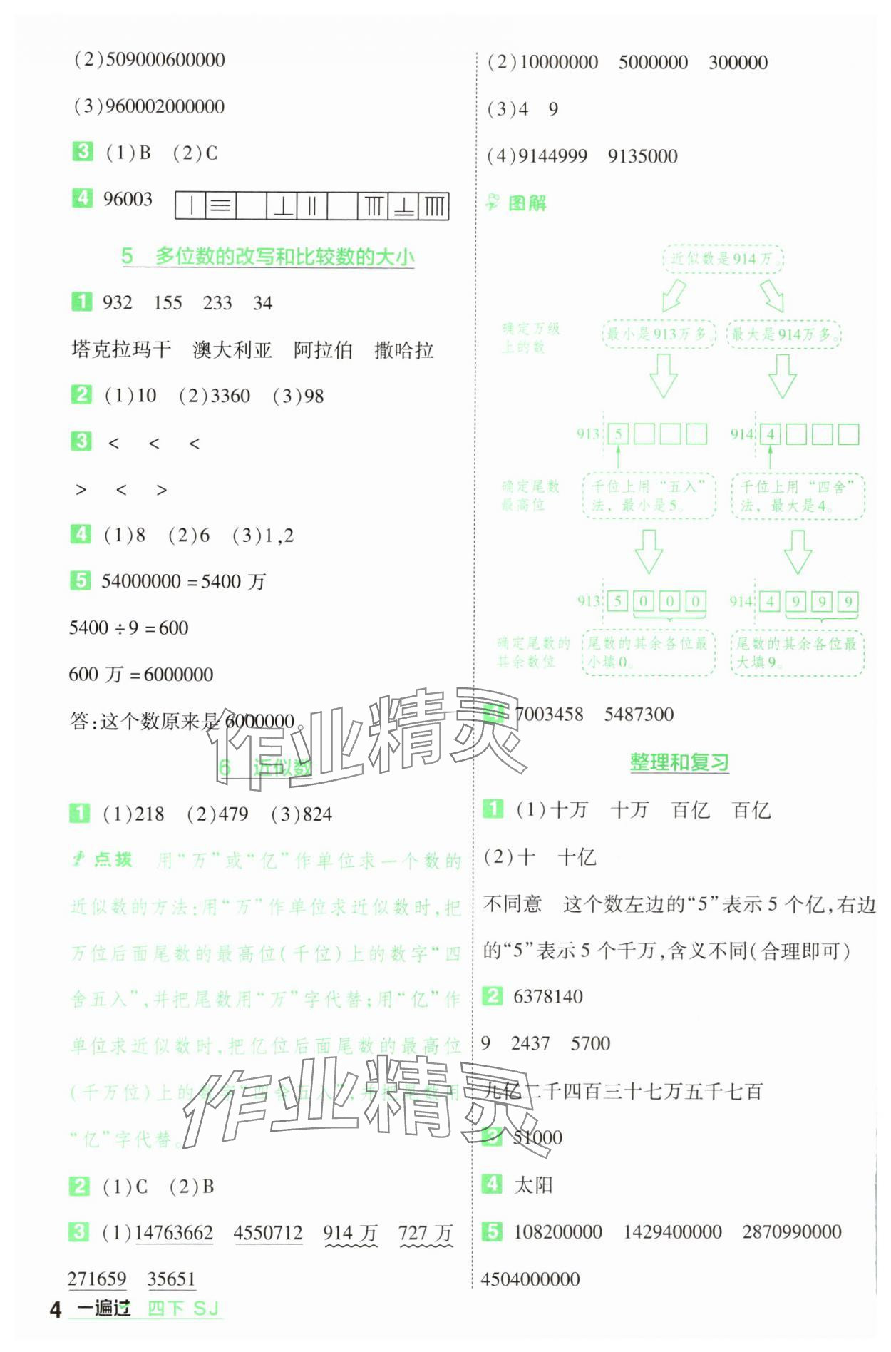 2025年一遍過四年級數(shù)學(xué)下冊蘇教版 參考答案第4頁