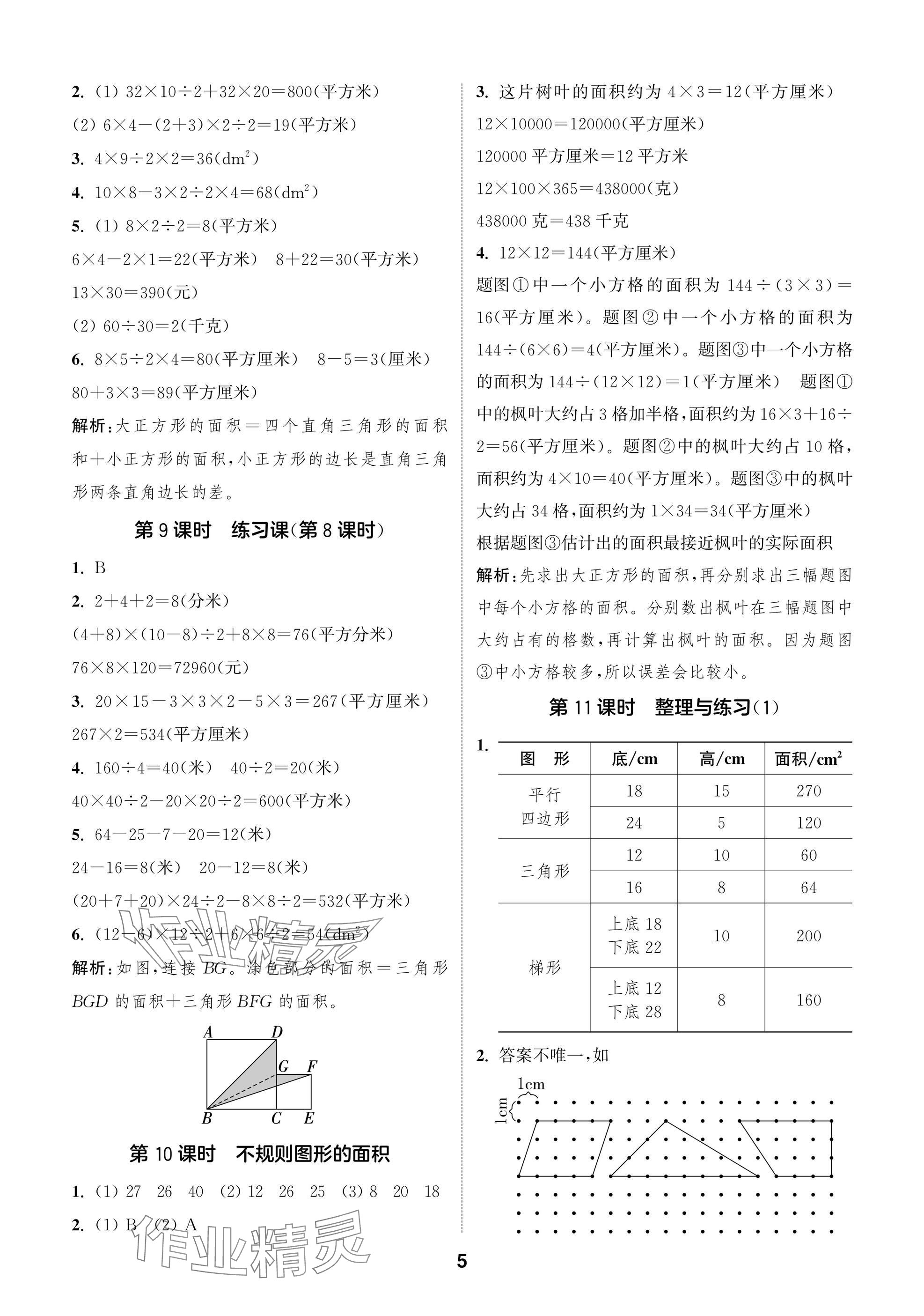 2025年课时作业本闯关练五年级数学上册苏教版&nbsp;参考答案第5页