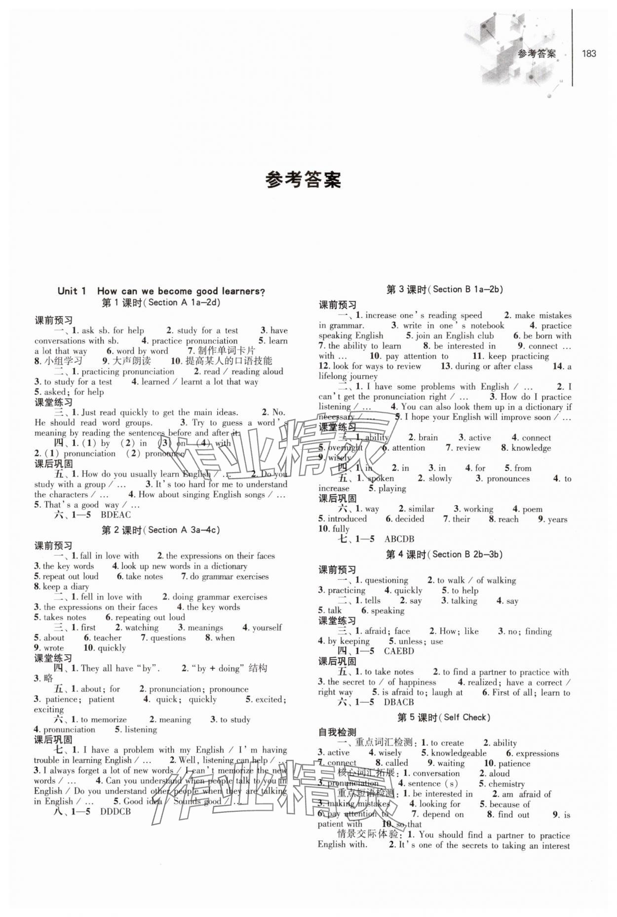 2023年初中同步练习册九年级英语全一册人教版大象出版社 第1页