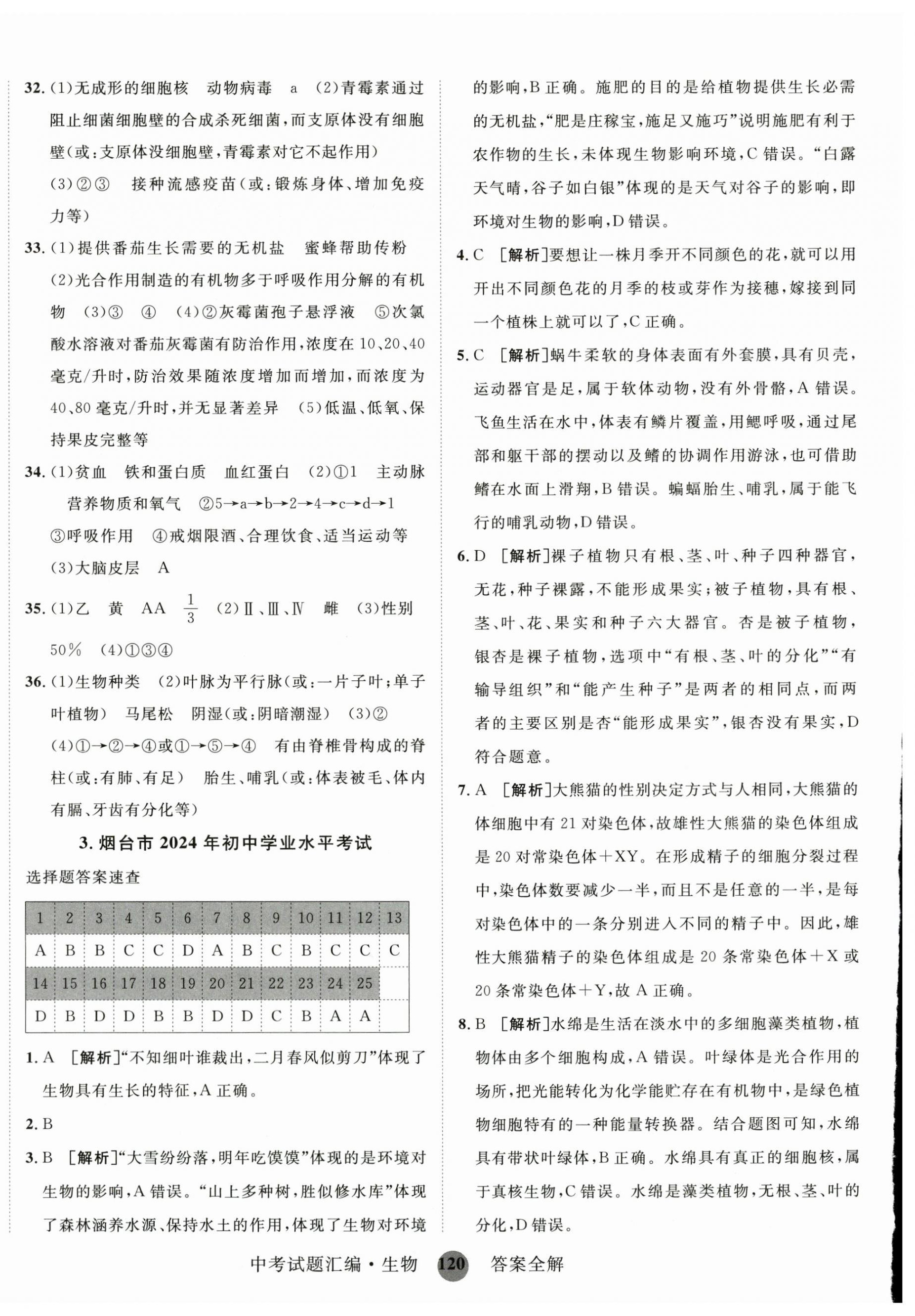2025年中考試題匯編山東科學技術出版社生物 第4頁