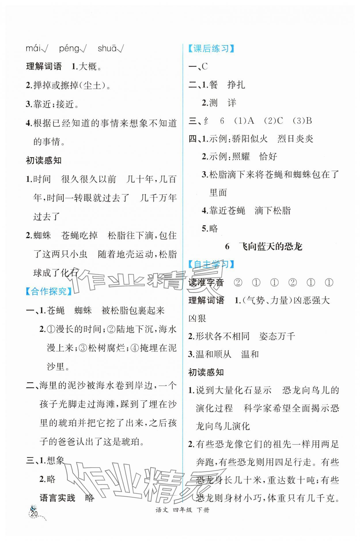 2025年人教金學(xué)典同步解析與測(cè)評(píng)四年級(jí)語(yǔ)文下冊(cè)人教版云南專版 第4頁(yè)