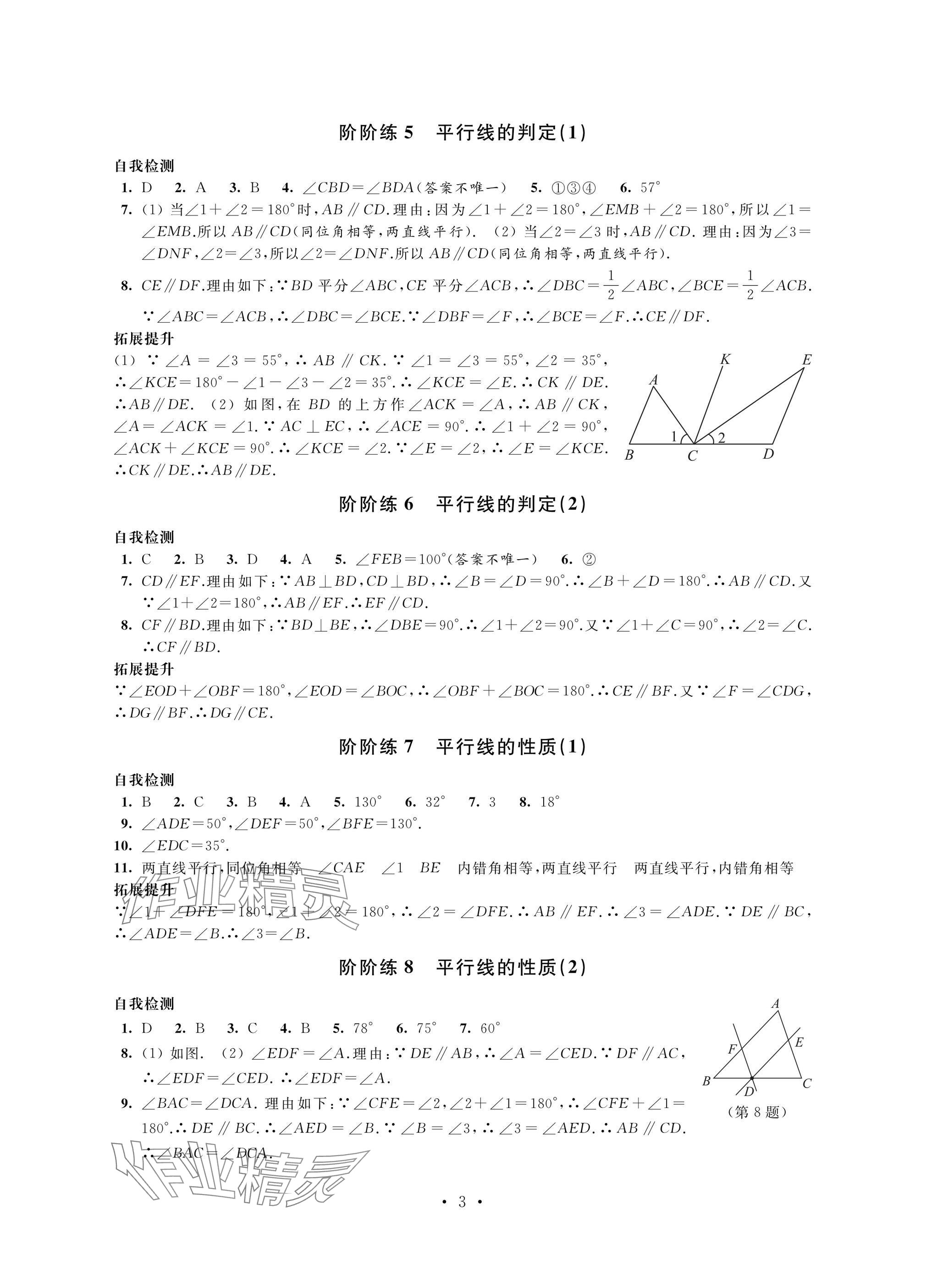 2025年自我提升與評價七年級數(shù)學(xué)下冊人教版 參考答案第3頁