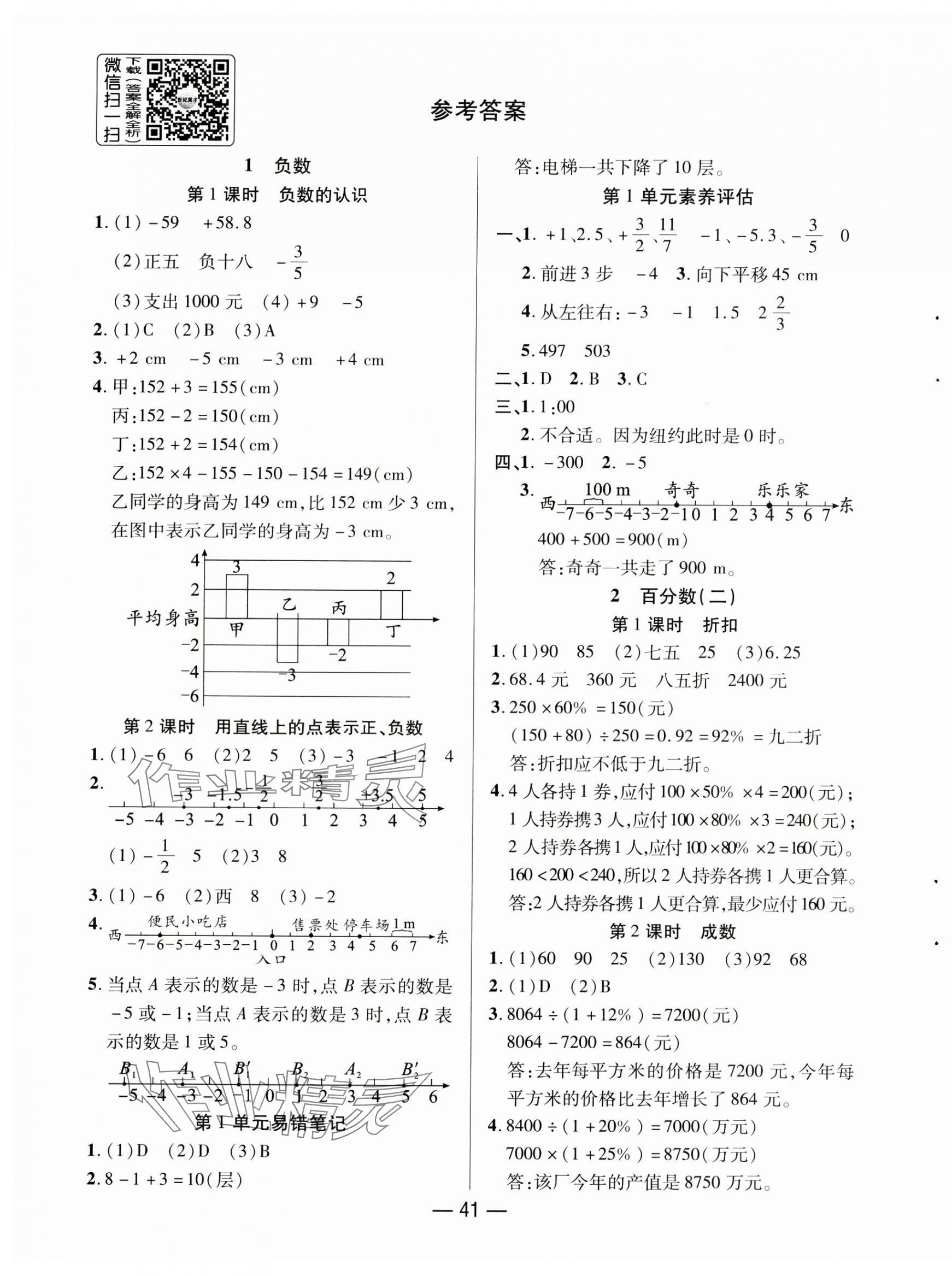 2025年尚學生香英才天天練六年級數(shù)學下冊人教版 第1頁