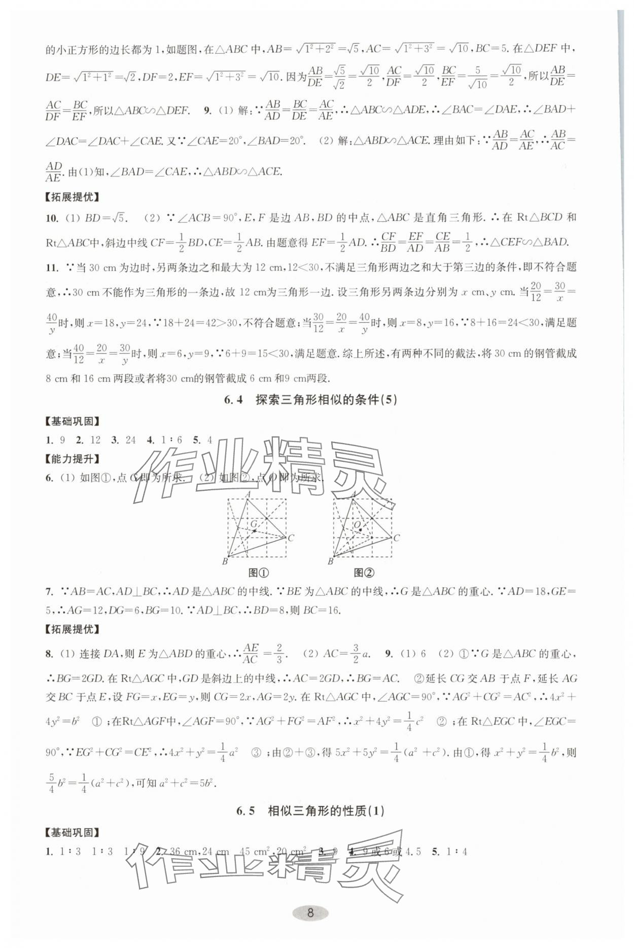 2025年關鍵能力進階九年級數學下冊蘇科版 參考答案第8頁