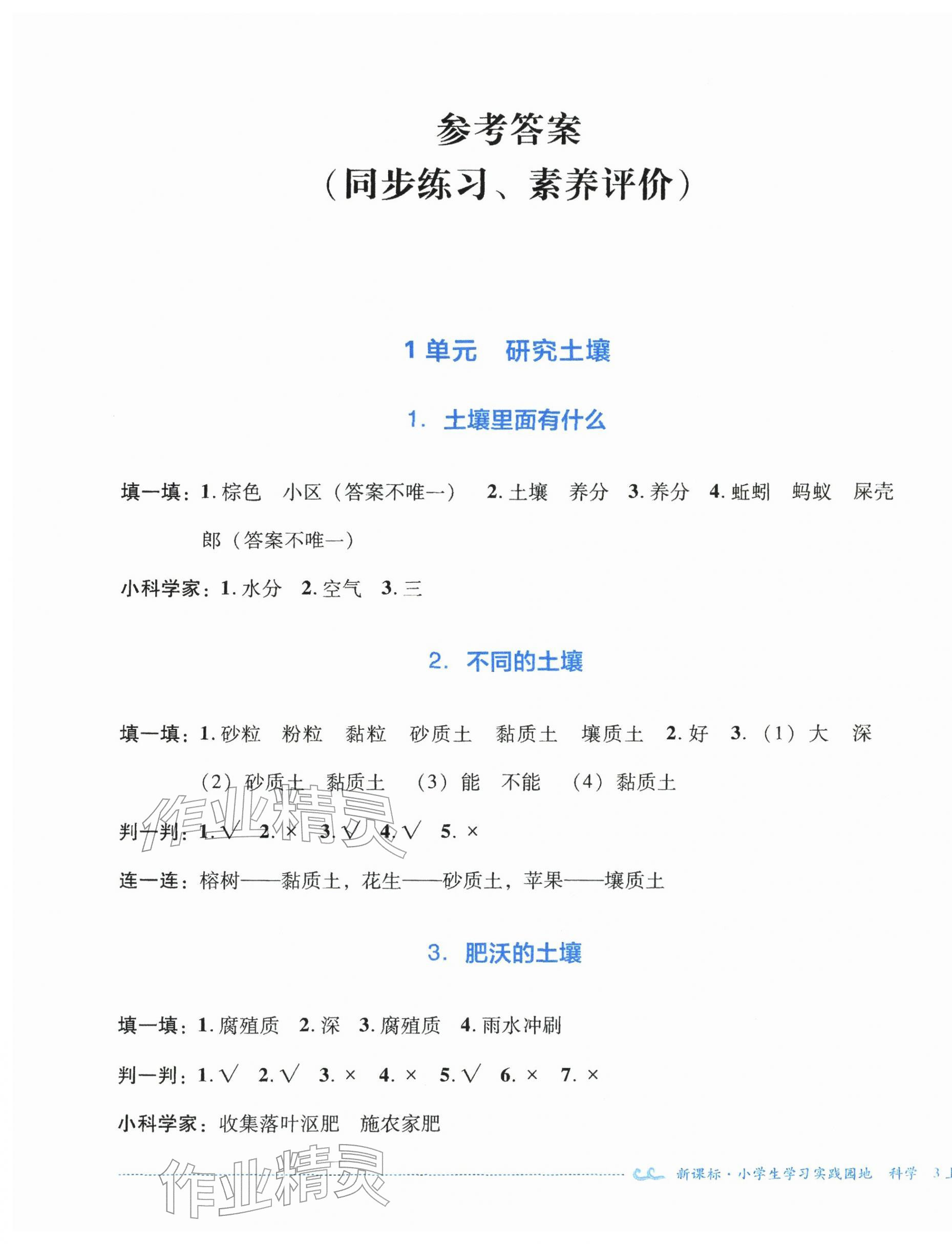 2025年学习实践园地三年级科学上册苏教版 第1页