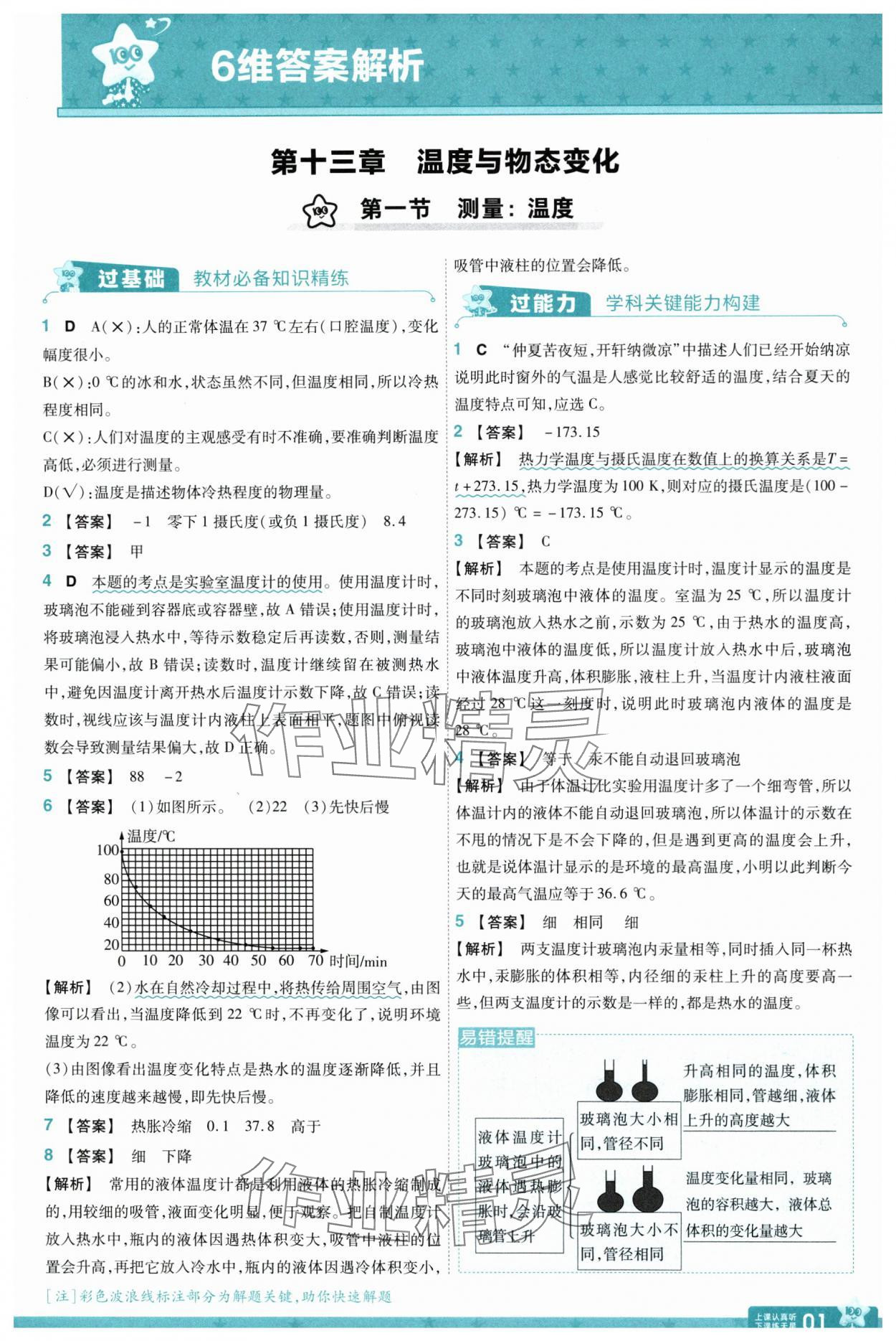 2025年一遍过九年级物理全一册沪科版 参考答案第1页