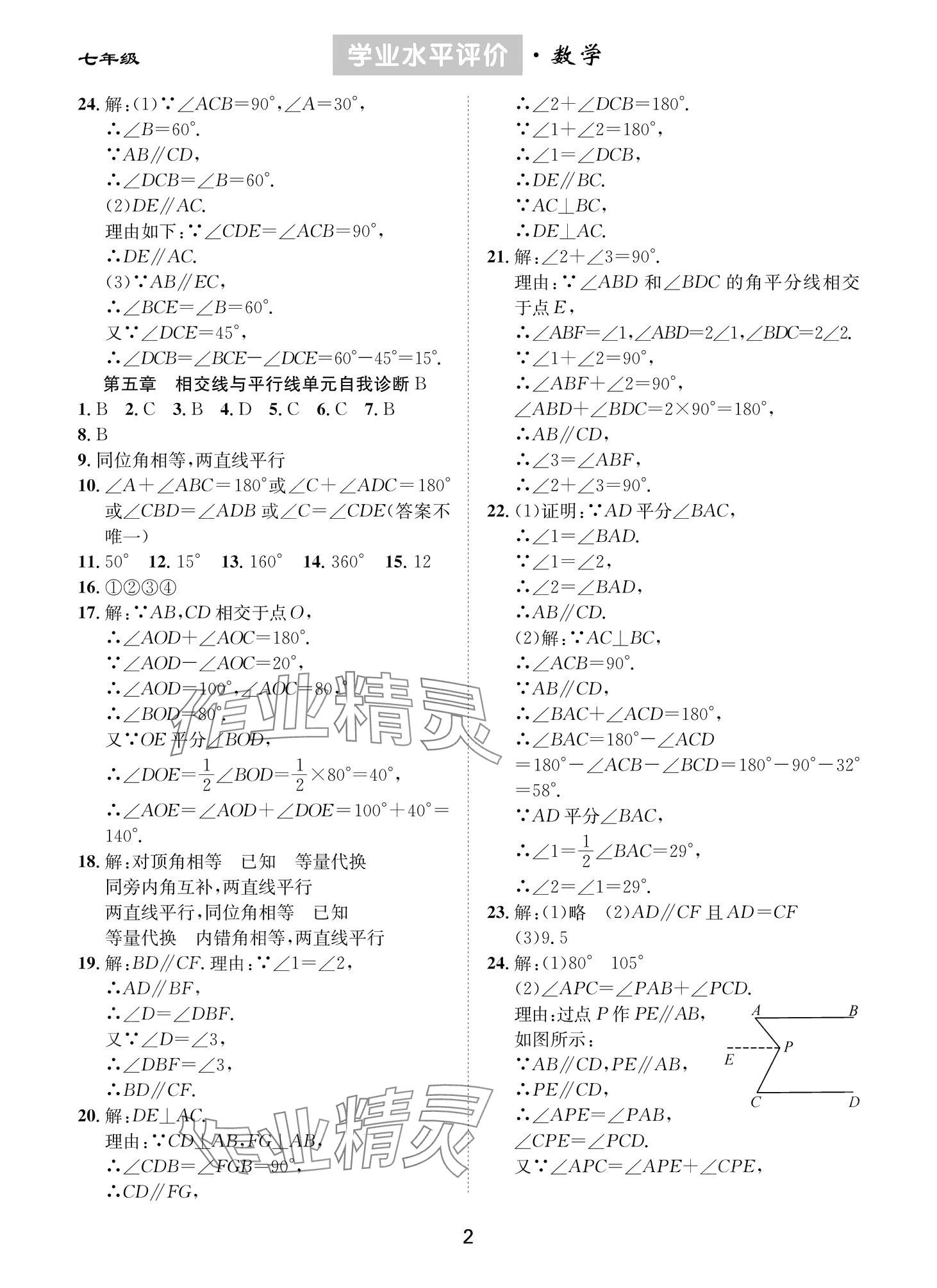 2024年學(xué)業(yè)水平評(píng)價(jià)七年級(jí)數(shù)學(xué)下冊(cè)人教版 第2頁(yè)