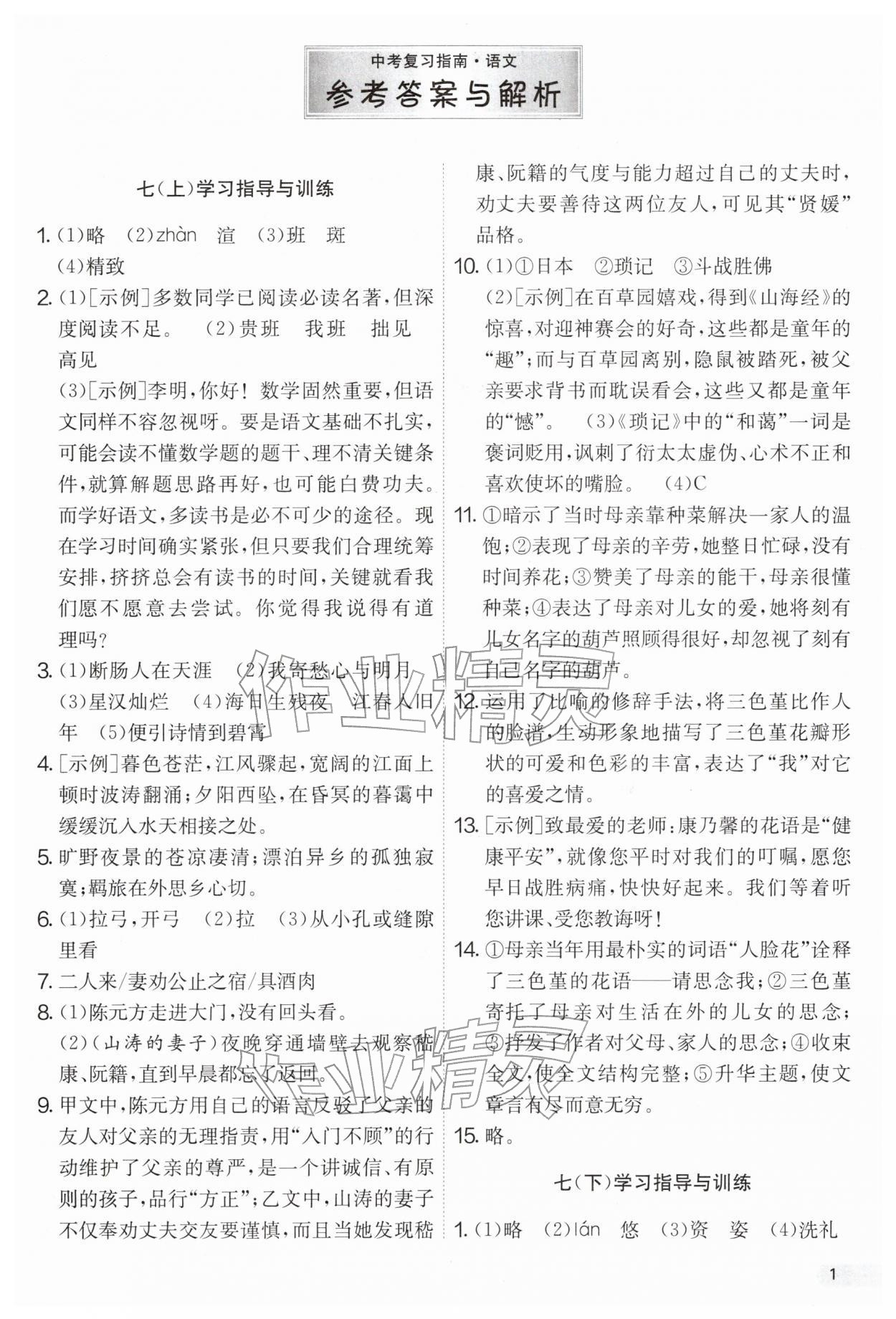 2026年中考复习指南语文吉林教育出版社&nbsp;第1页