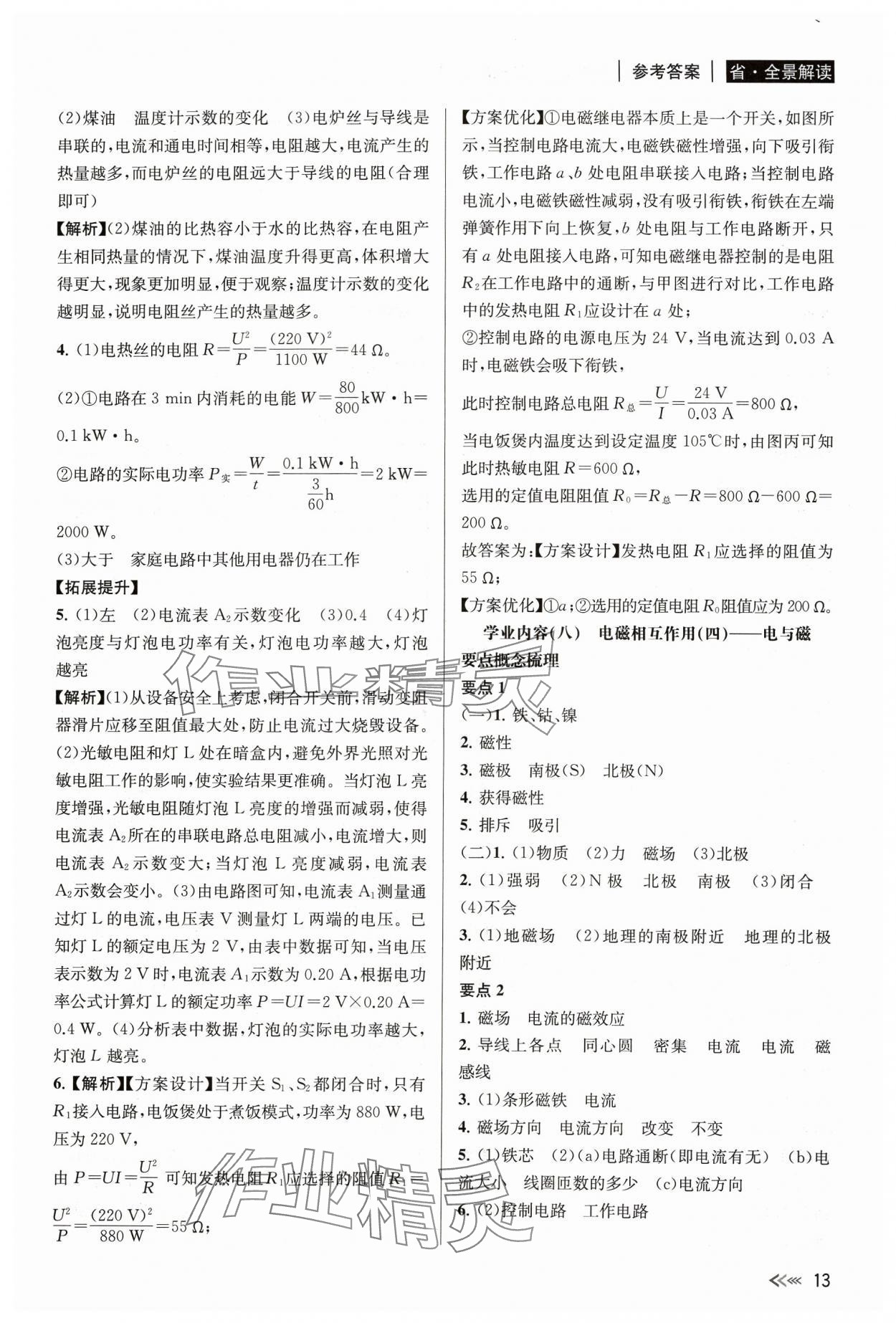 2024年中考复习全景解读科学化学生物 参考答案第13页