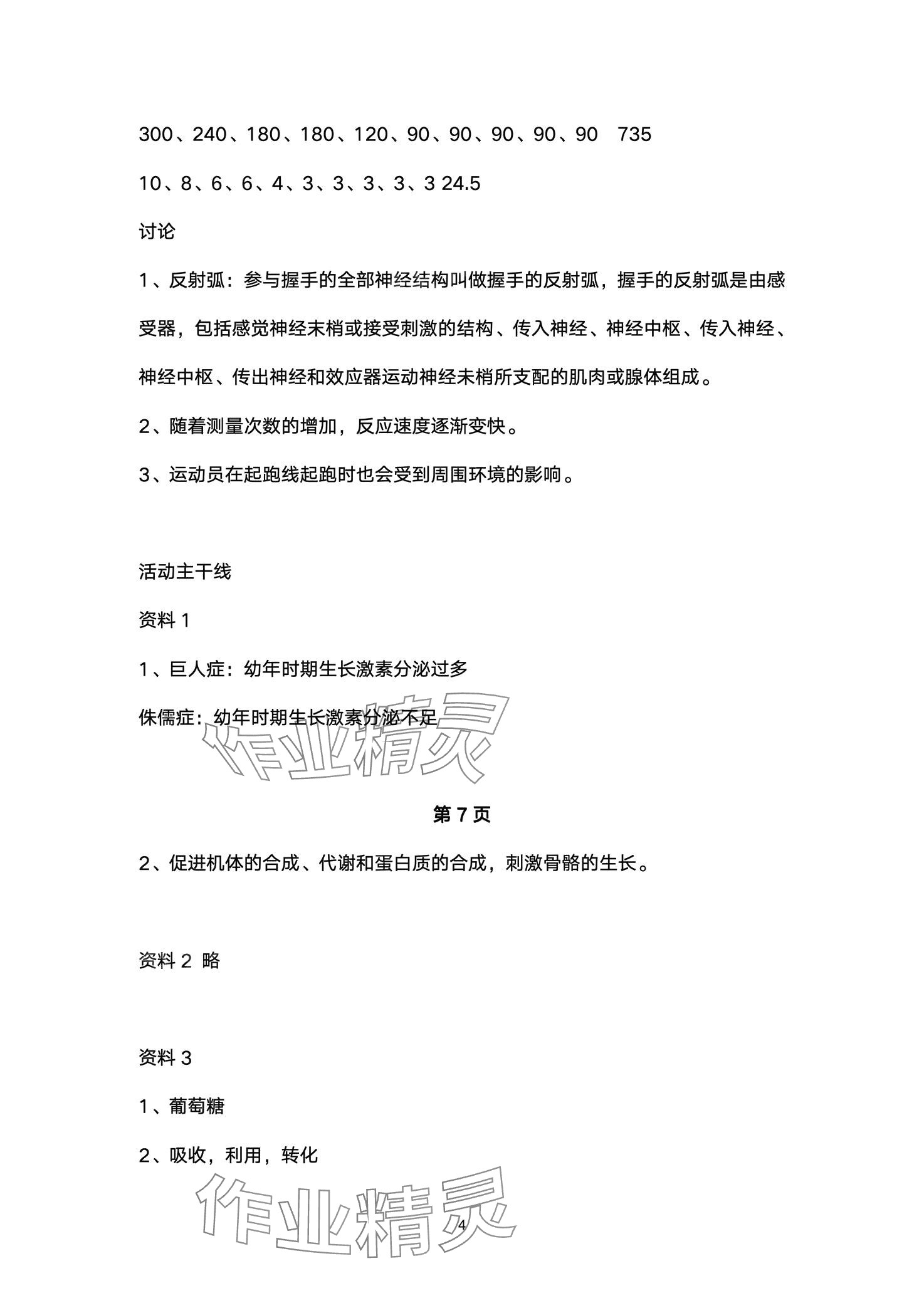 2024年實驗探究報告冊山東科學技術出版社七年級生物下冊魯科版五四制 第4頁