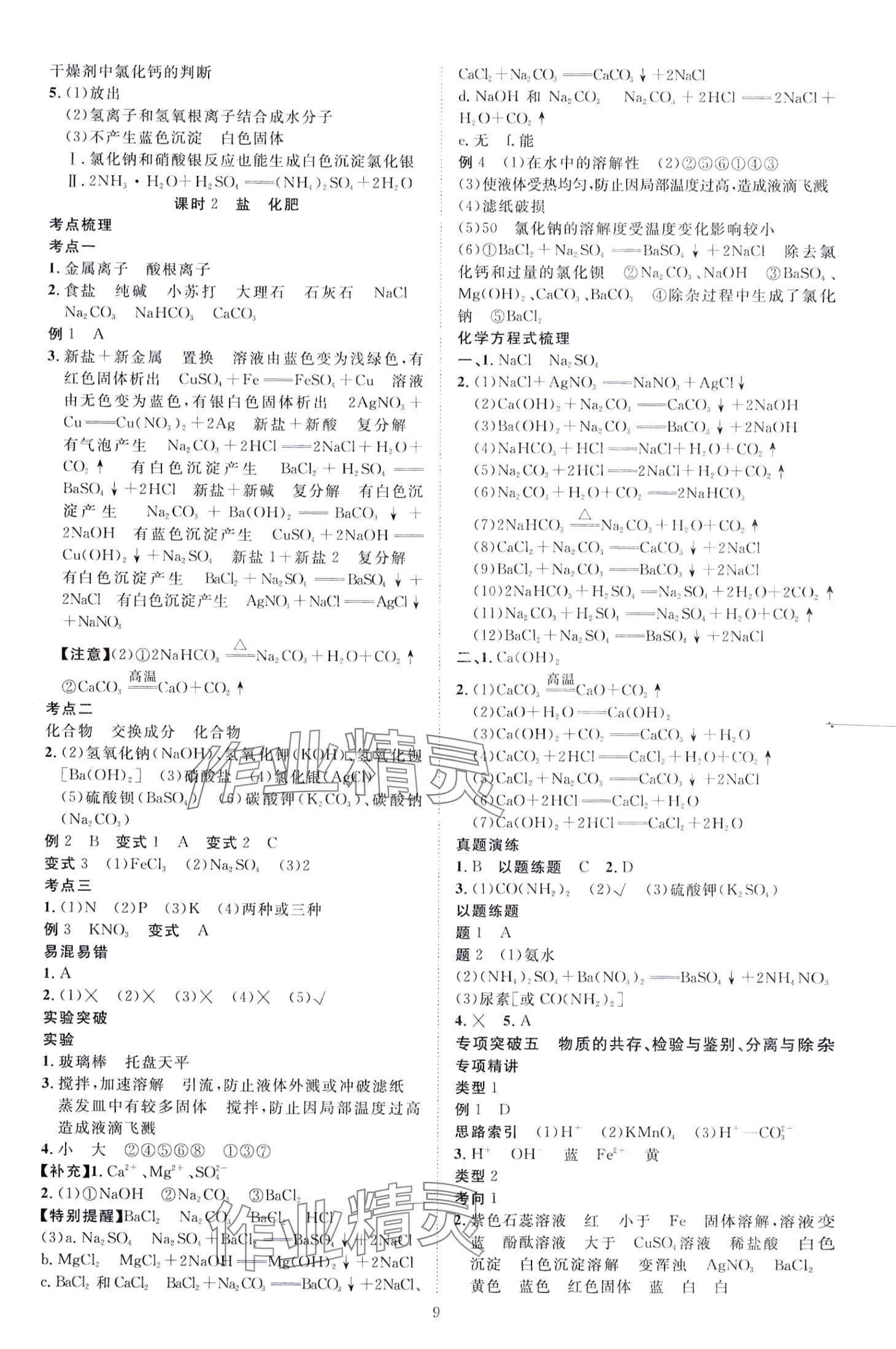 2024年中考必備云南美術出版社化學 第9頁