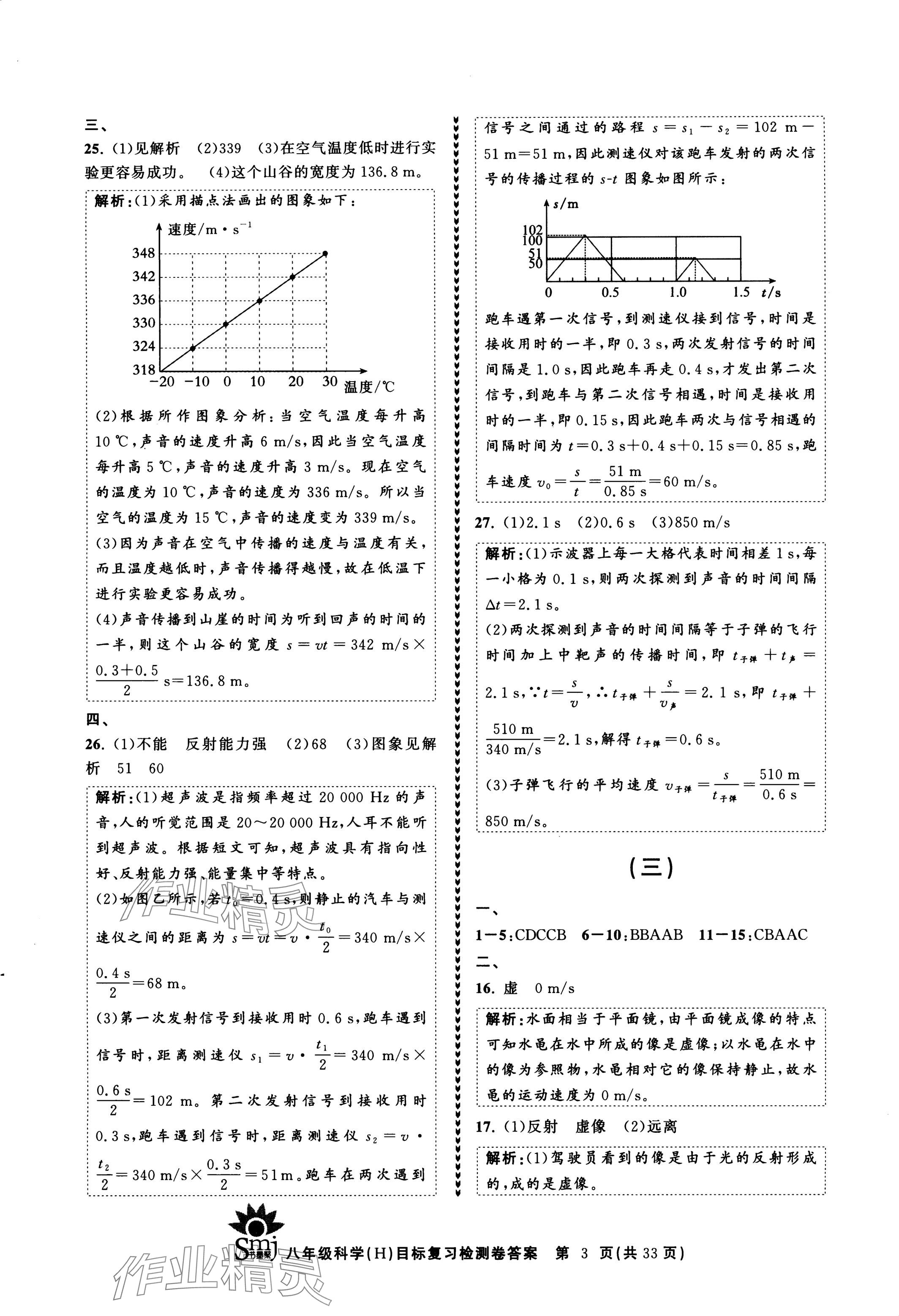 2024年目標(biāo)復(fù)習(xí)檢測(cè)卷八年級(jí)科學(xué)下冊(cè)華師大版 參考答案第3頁