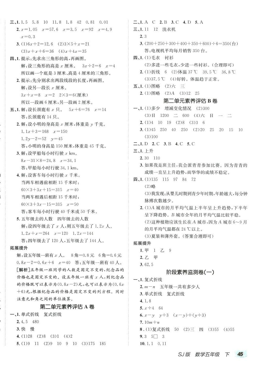 2024年海淀单元测试AB卷五年级数学下册苏教版 第2页