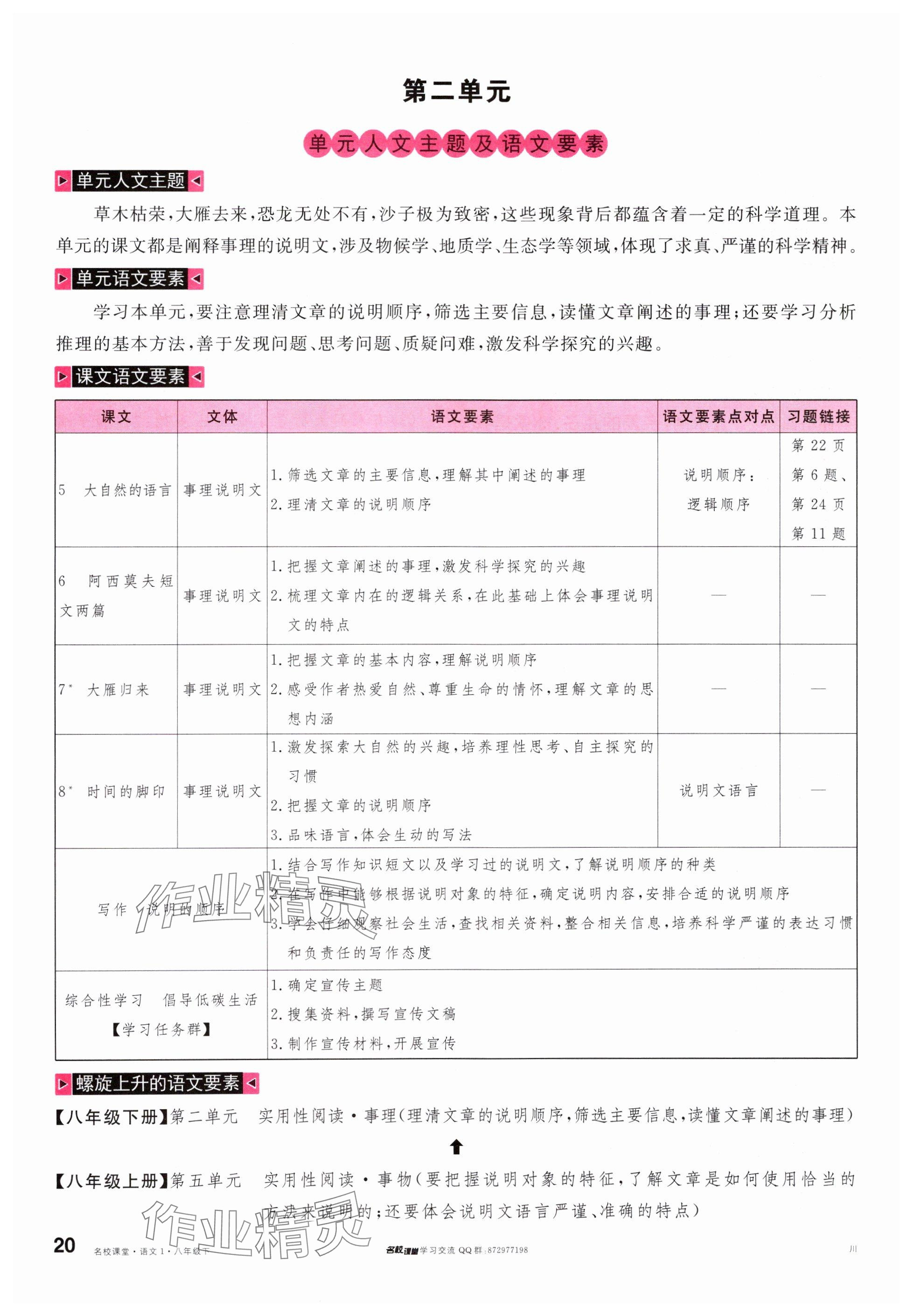 2024年名校課堂八年級(jí)語(yǔ)文下冊(cè)人教版四川專版 參考答案第20頁(yè)