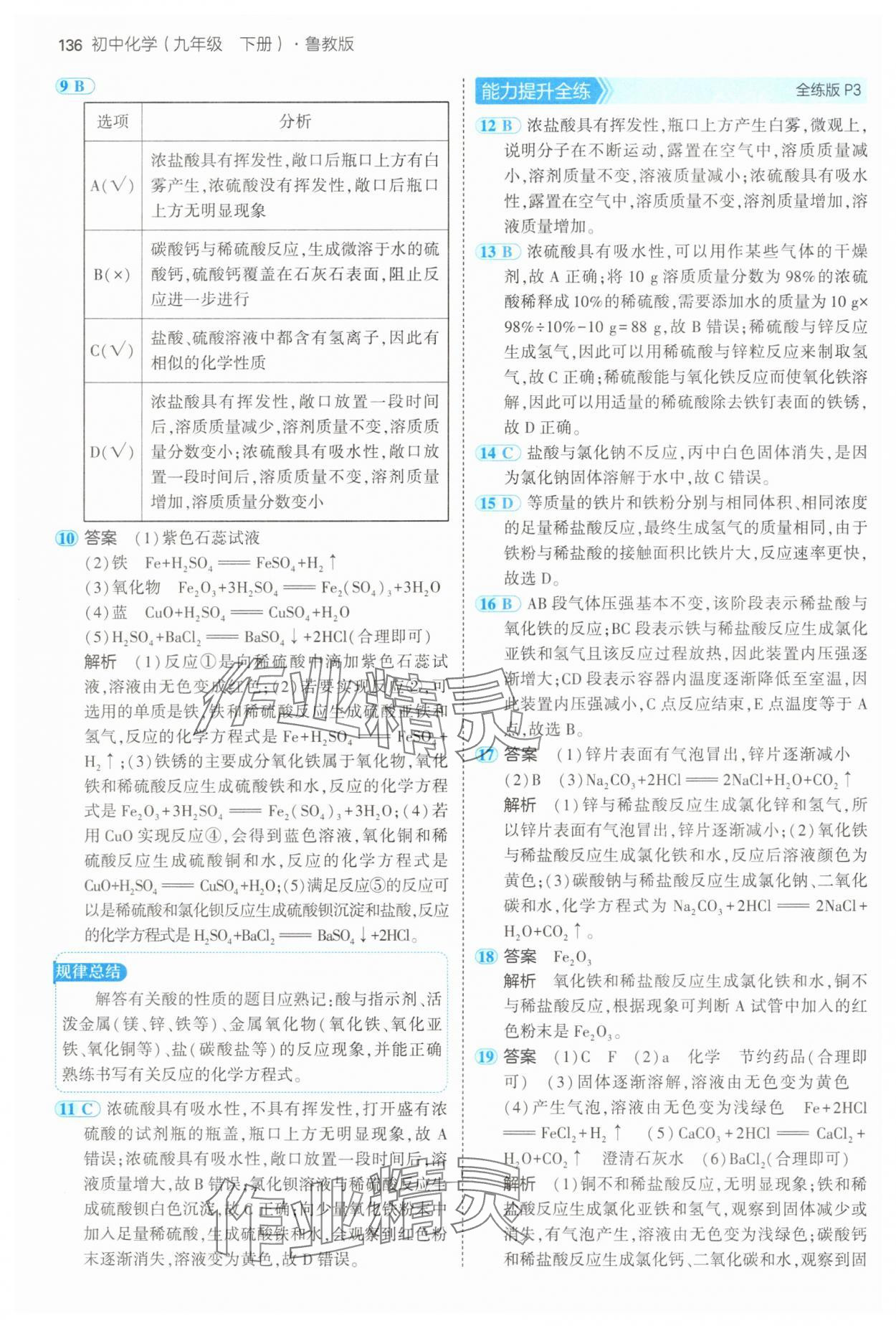 2025年5年中考3年模拟九年级化学下册鲁教版 第2页