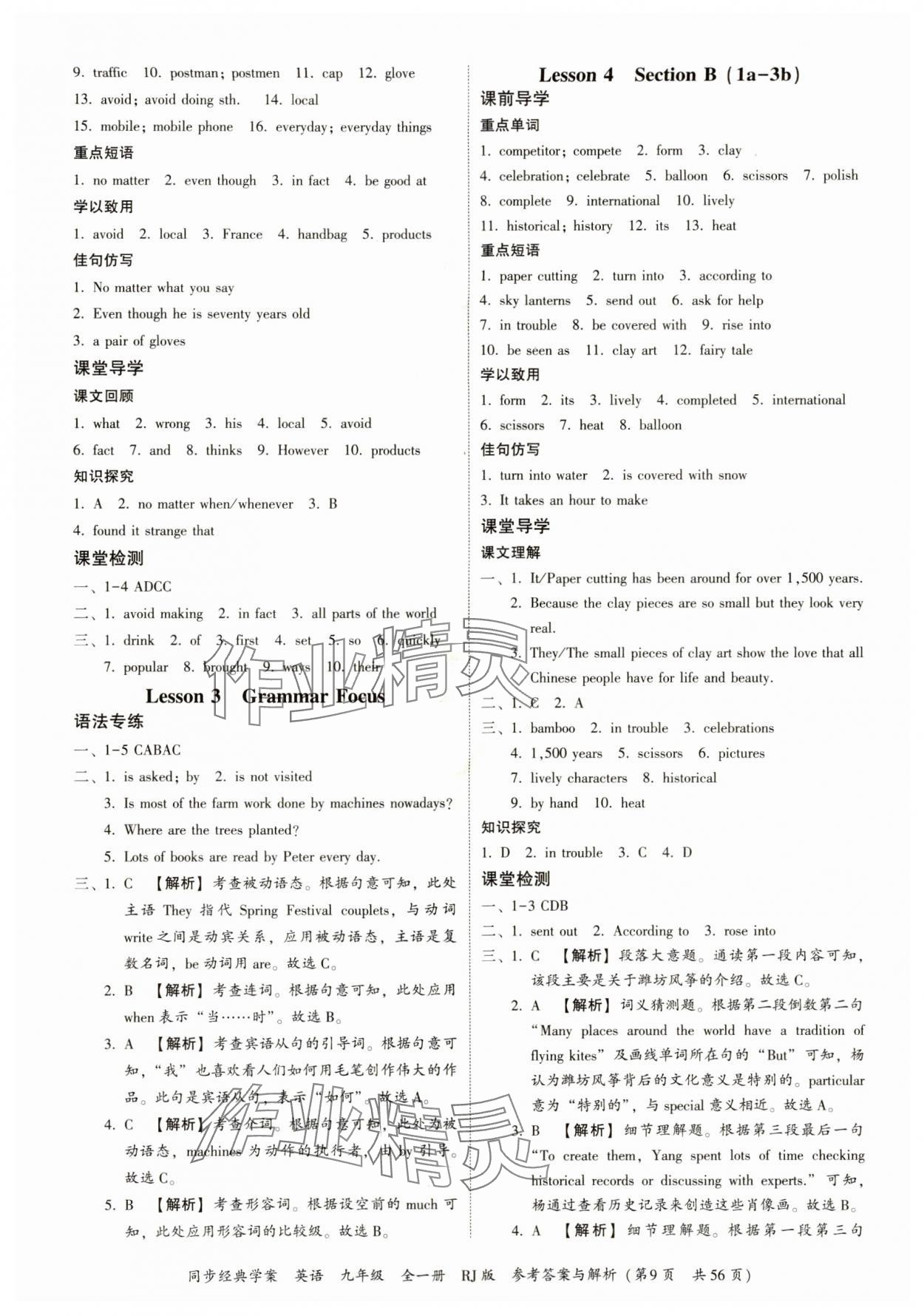 2024年同步經(jīng)典學(xué)案九年級(jí)英語(yǔ)全一冊(cè)人教版 第9頁(yè)