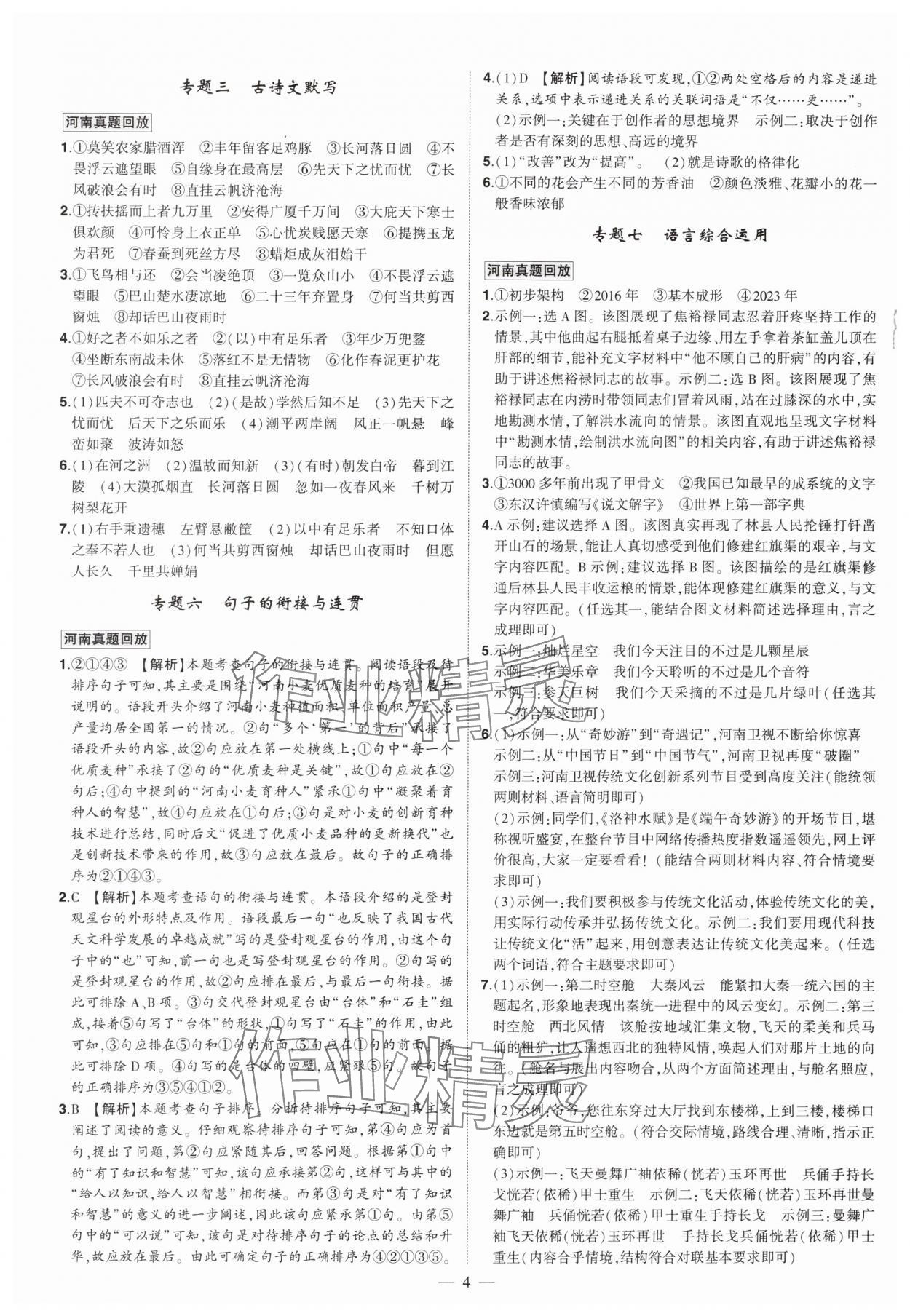 2025年河南中考南方出版社語文精華版 第4頁