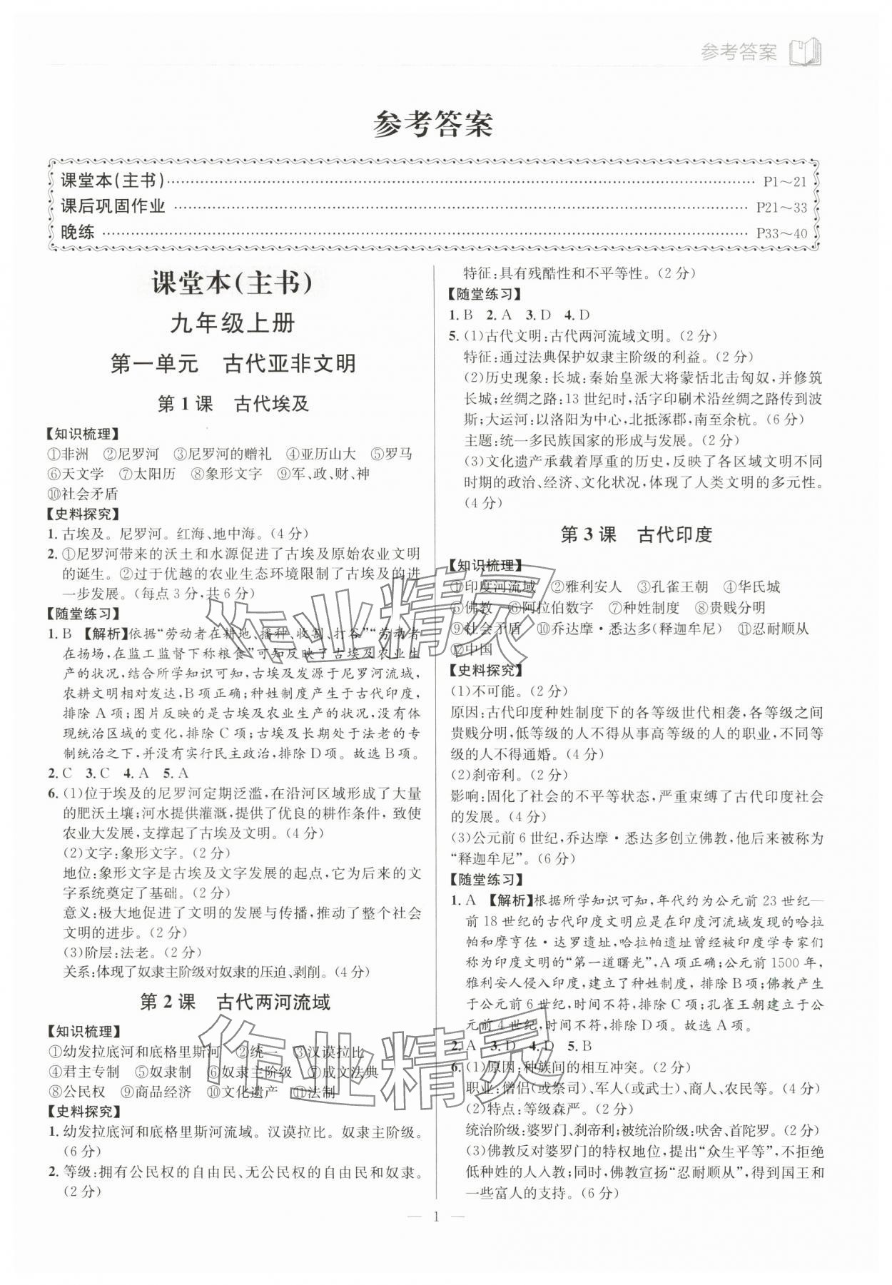 2024年廣東名師講練通九年級歷史全一冊人教版深圳專版 第1頁