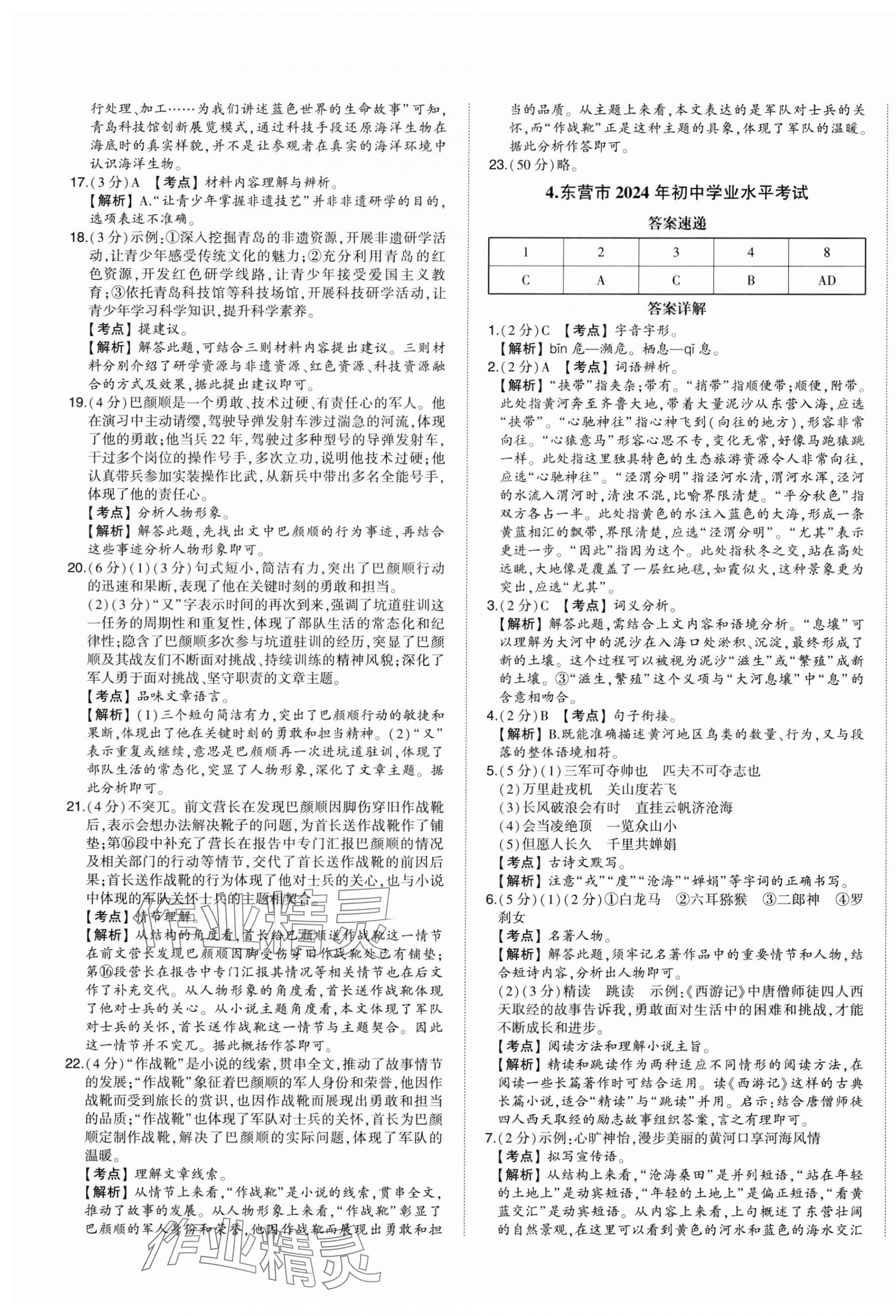 2025年星躍龍門中考真題匯編卷語文人教版山東專版 第5頁