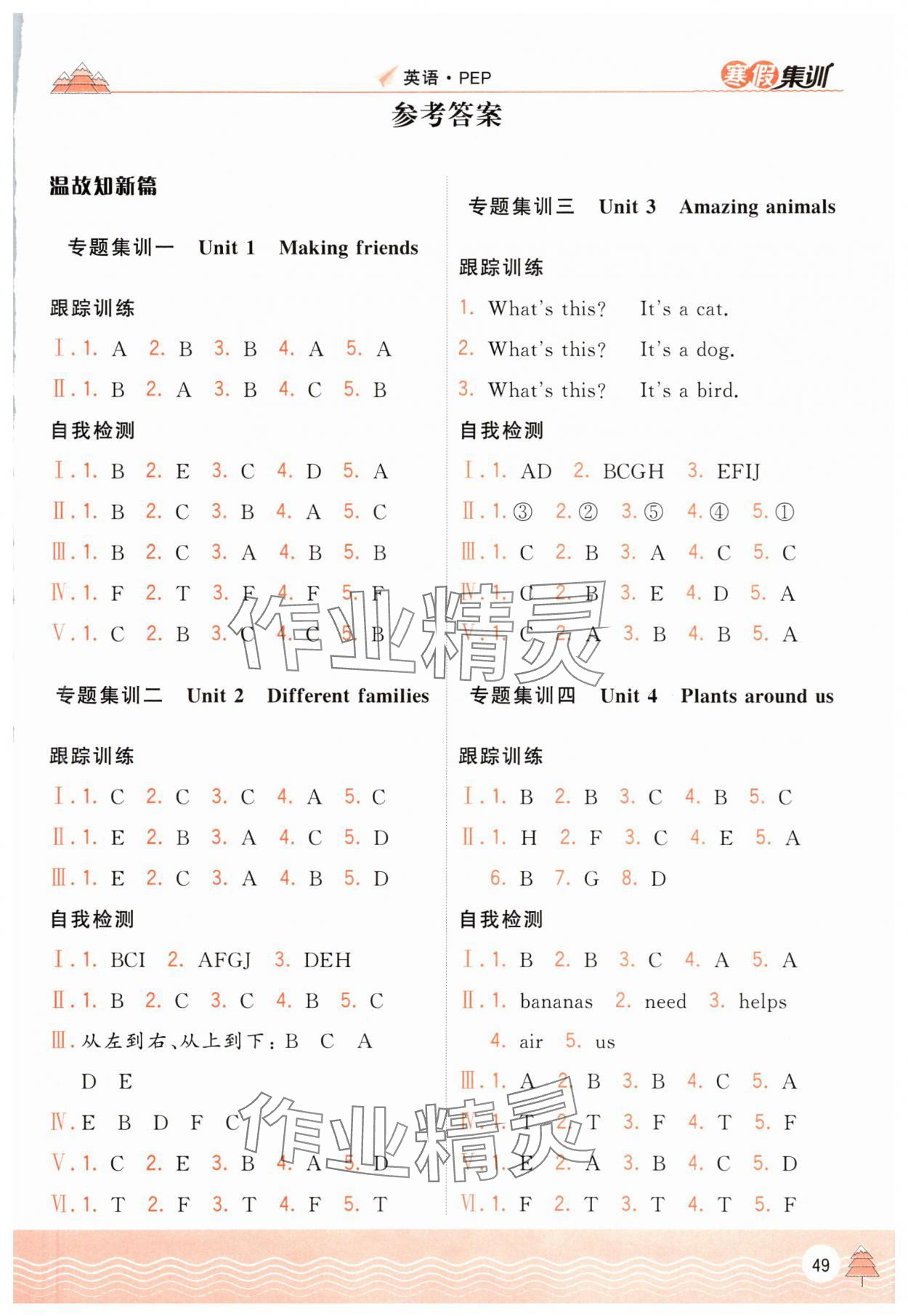 2025年寒假集訓合肥工業(yè)大學出版社三年級英語人教版 第1頁