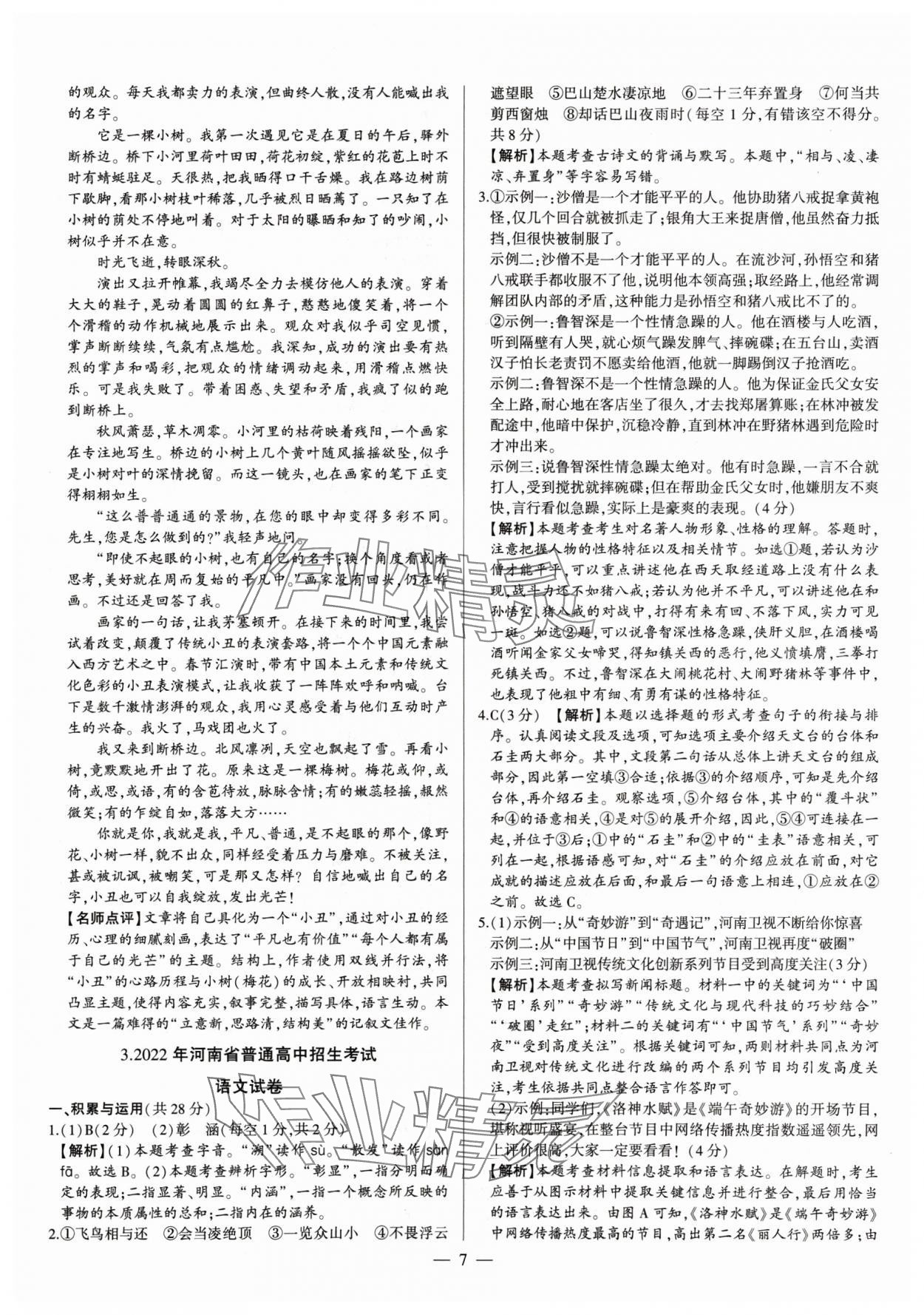 2025年中考刷題必備語(yǔ)文人教版河南專版 第7頁(yè)