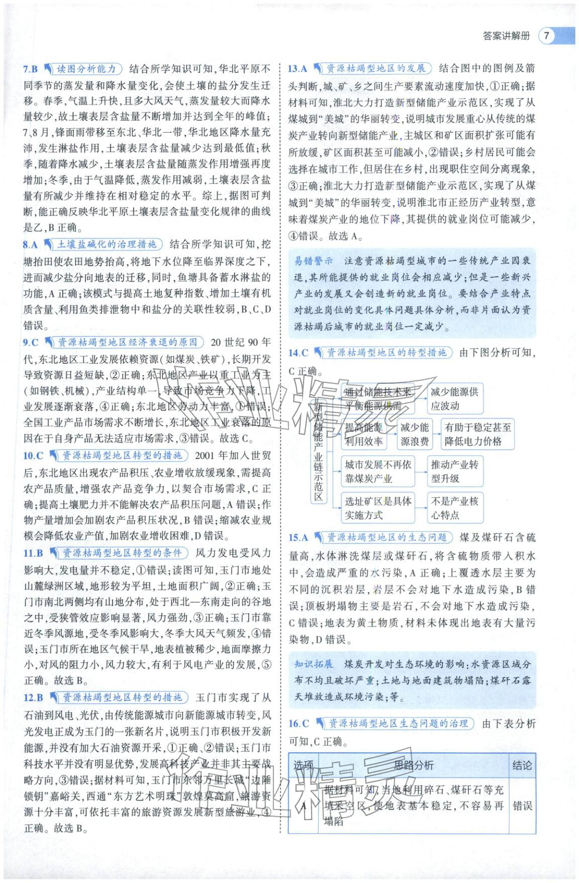 2025年53高中全优卷高中地理选择性必修第二册第三册人教版 参考答案第19页