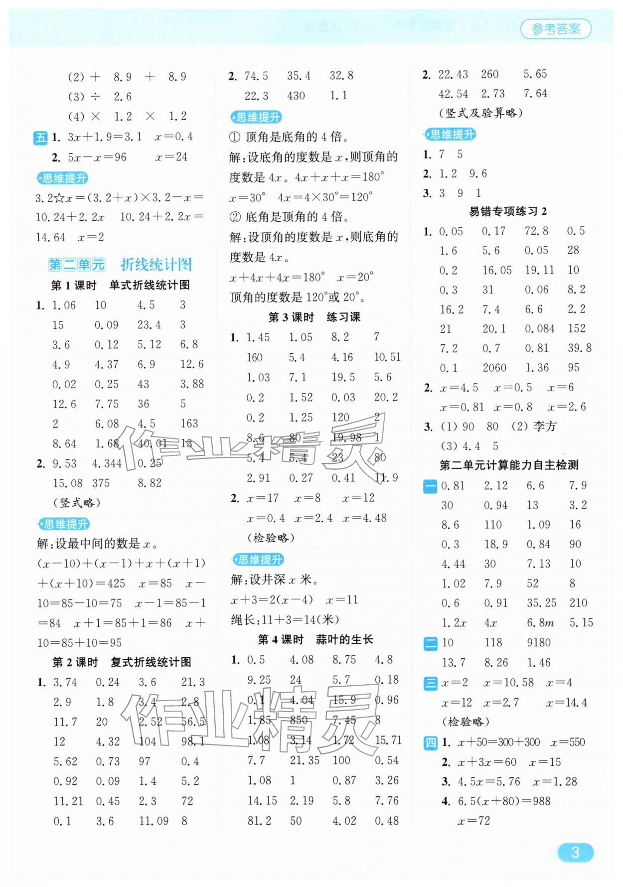 2026年亮点给力计算天天练五年级数学下册苏教版&nbsp;第3页