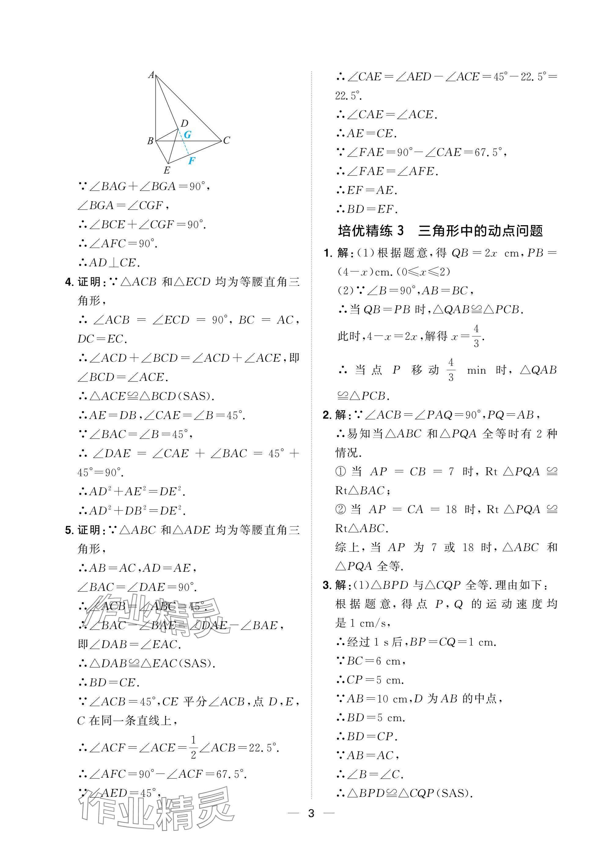 2025年陽光同學分層設(shè)計八年級數(shù)學下冊北師大版福建專版 參考答案第3頁