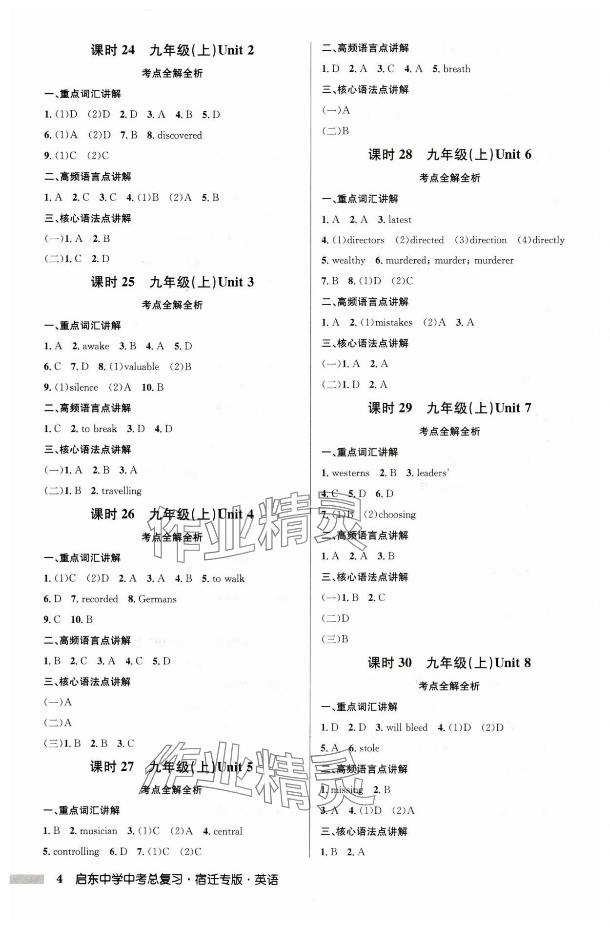 2025年啟東中學中考總復習英語宿遷專版 第4頁