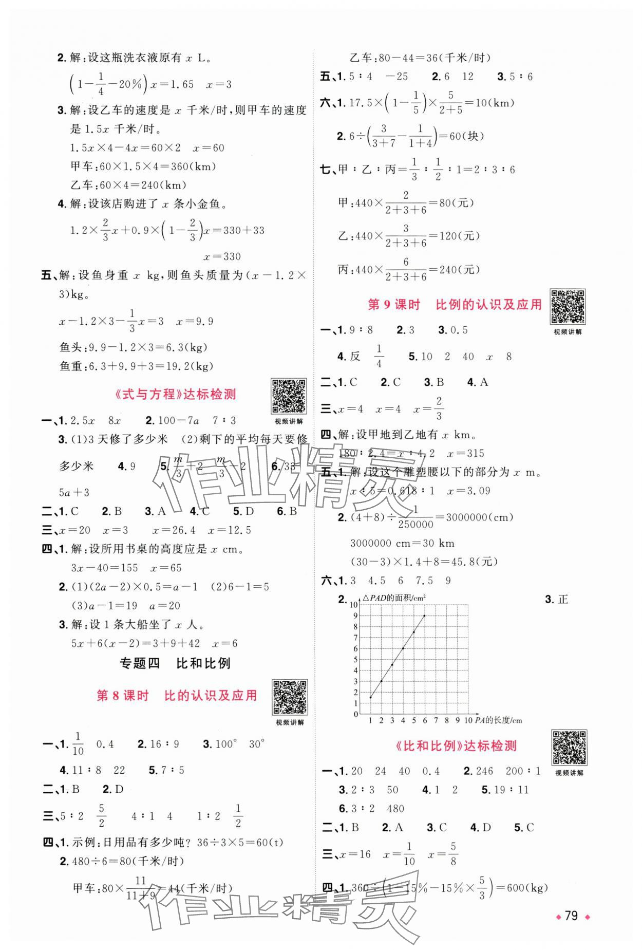 2024年陽光同學(xué)小學(xué)畢業(yè)升學(xué)系統(tǒng)總復(fù)習(xí)六年級數(shù)學(xué)浙江專版 參考答案第3頁