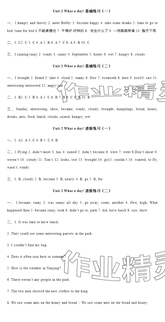2025年苏学精品六年级英语上册译林版&nbsp;参考答案第6页