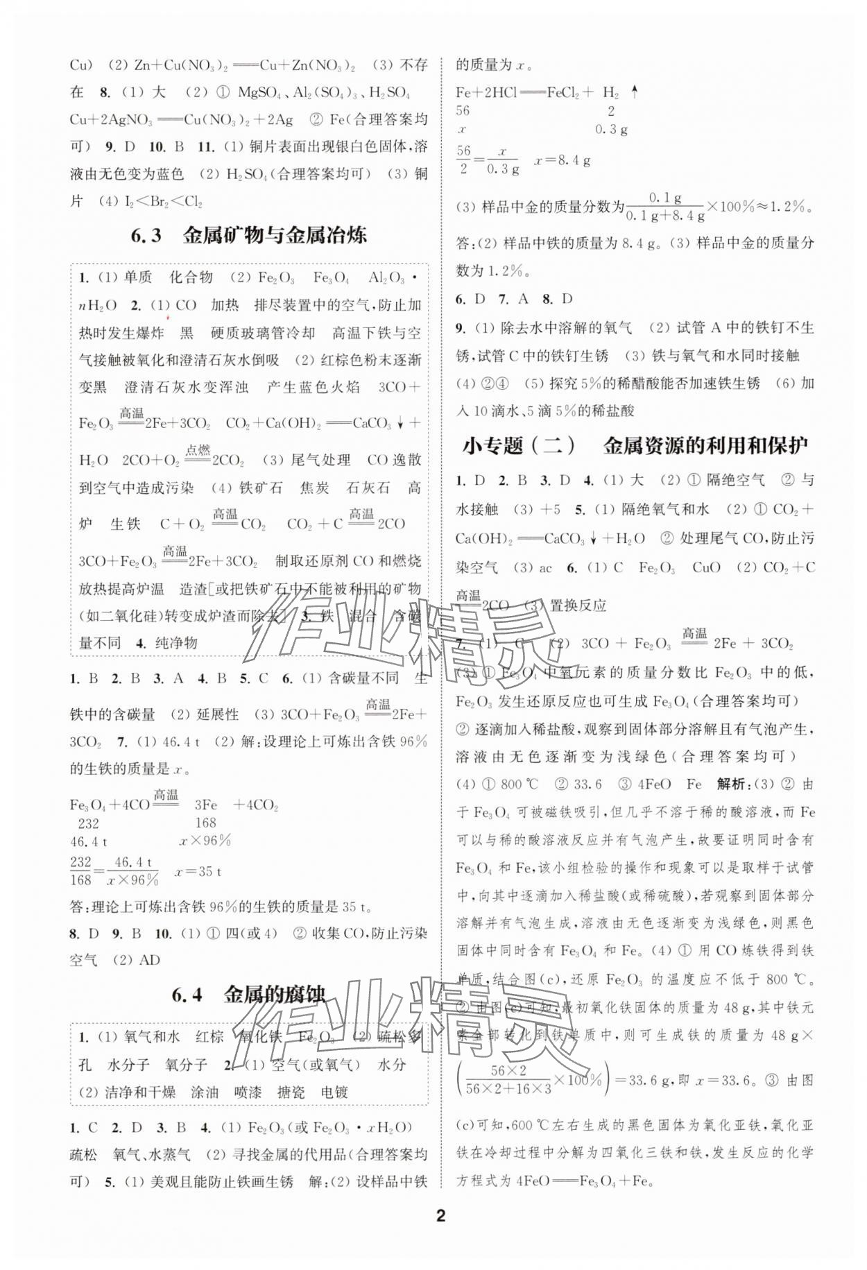 2025年通城學(xué)典課時(shí)作業(yè)本九年級(jí)化學(xué)下冊(cè)科粵版 第2頁(yè)