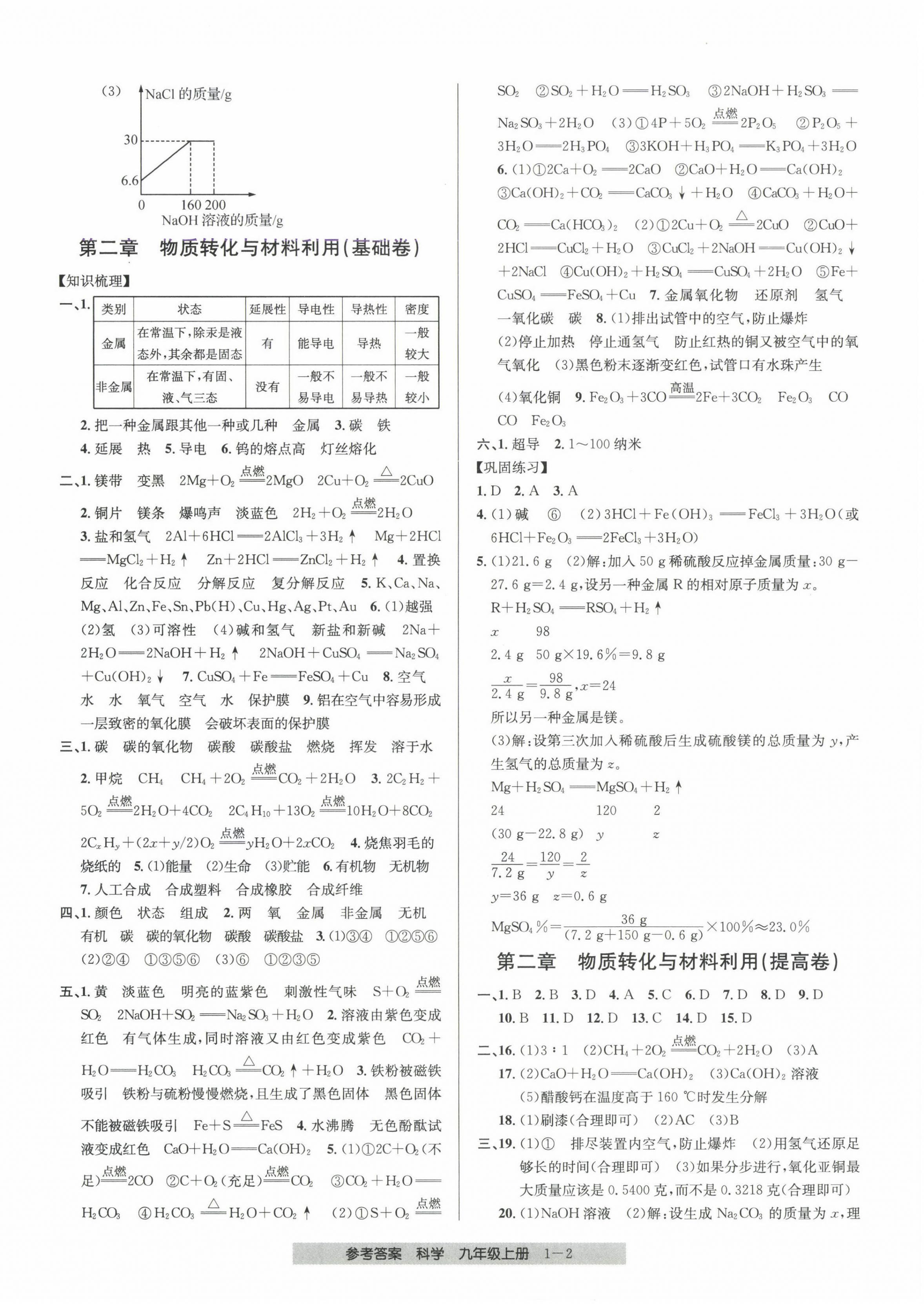 2024年期末直通车九年级科学上册浙教版 第2页