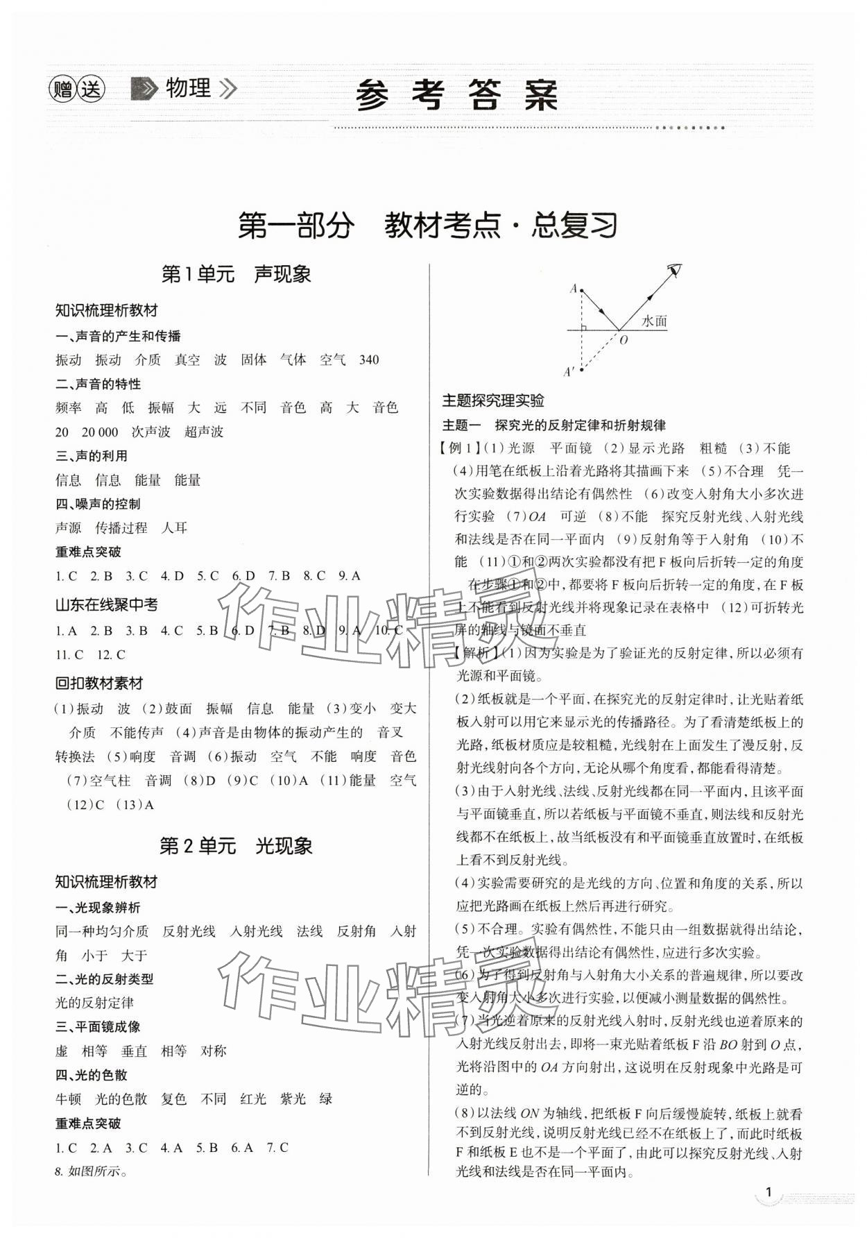 2025年中考零距離物理濰坊專版 第1頁