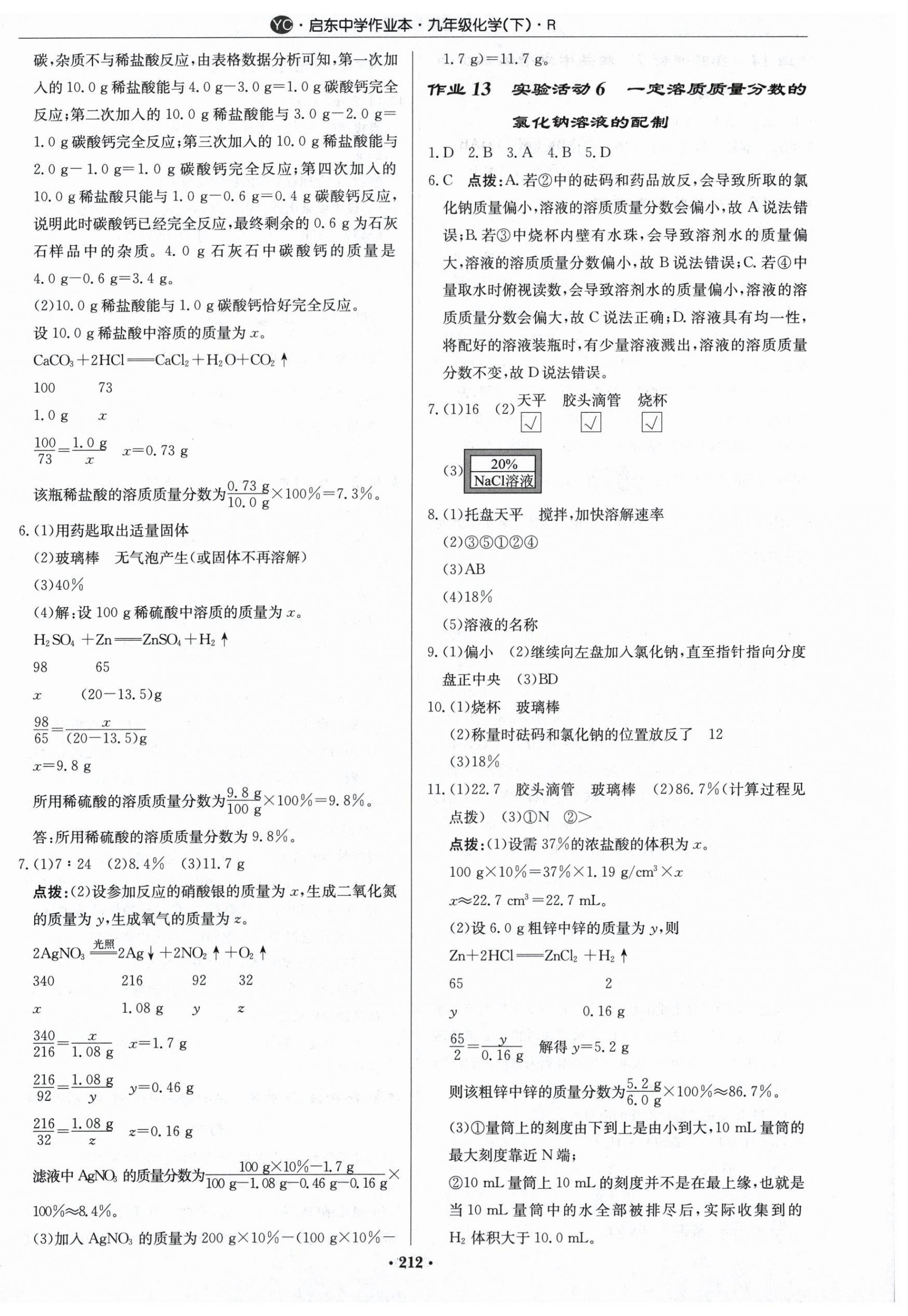 2025年啟東中學作業(yè)本九年級化學下冊人教版鹽城專版 第6頁