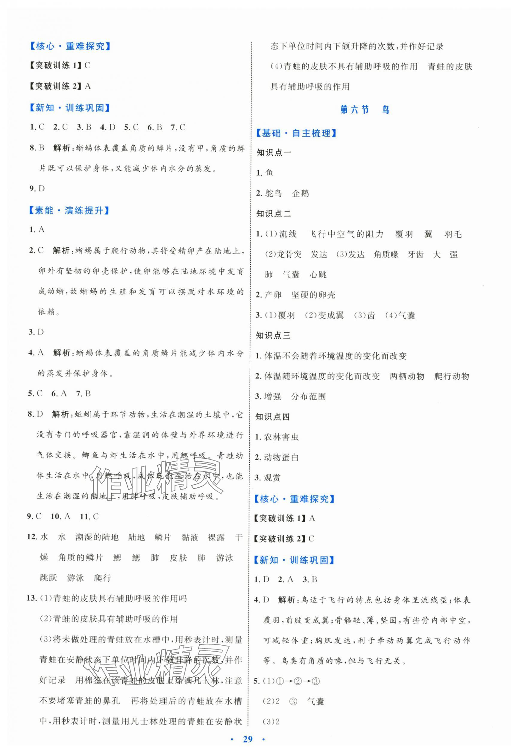 2024年同步学习目标与检测八年级生物上册人教版 第5页