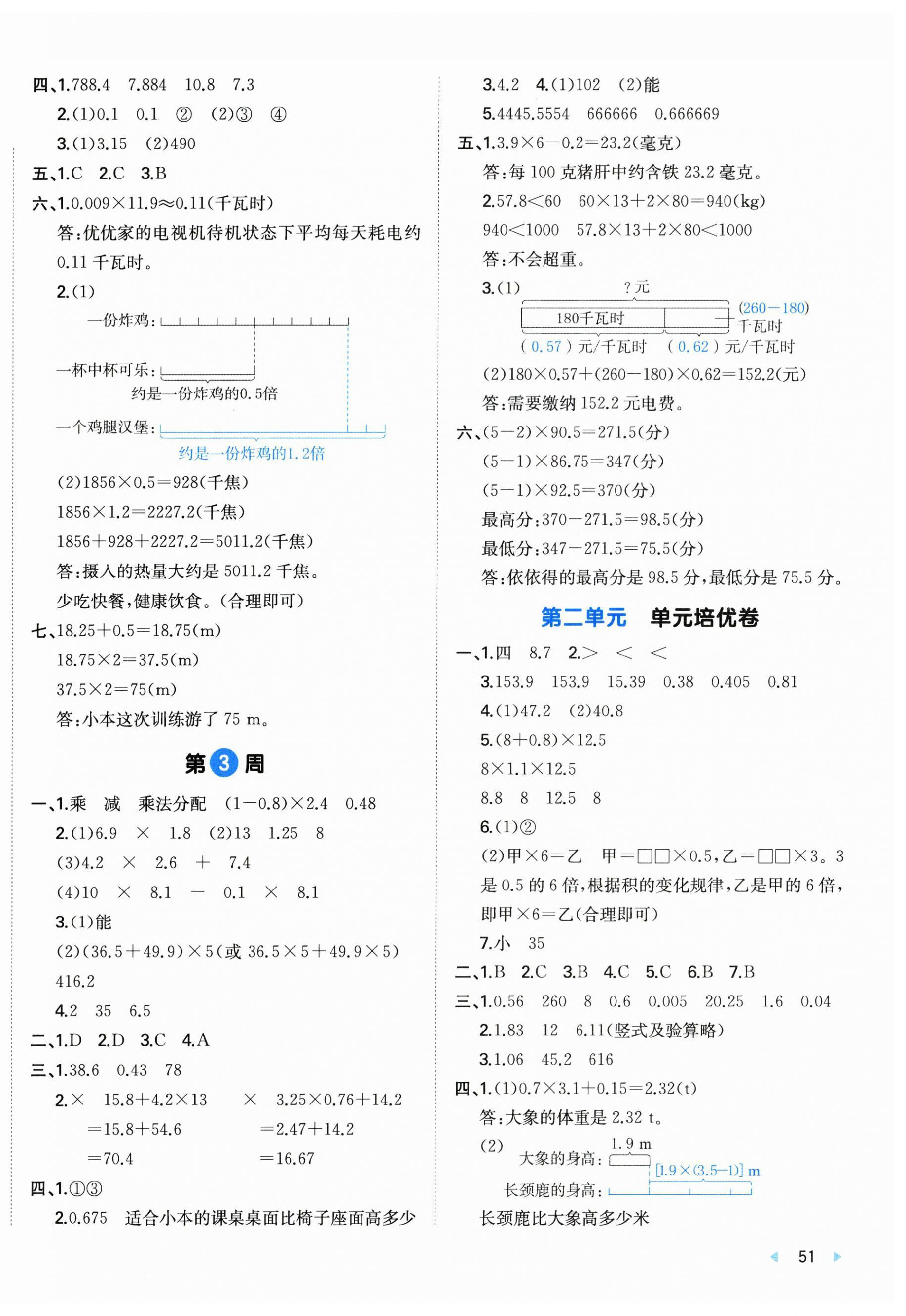 2026年一本周末小测卷五年级数学上册人教版&nbsp;第2页