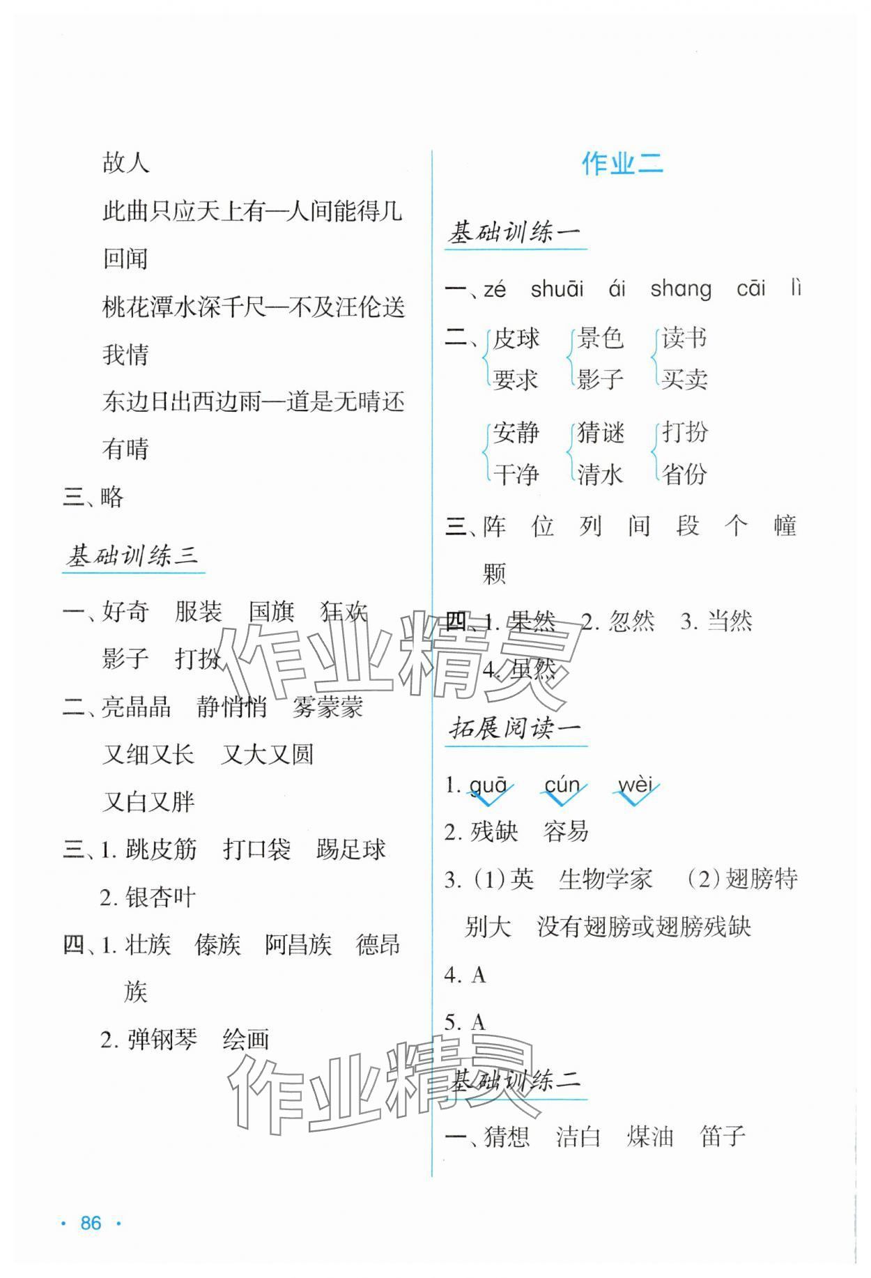 2025年假日语文寒假吉林出版集团股份有限公司三年级人教版 第2页