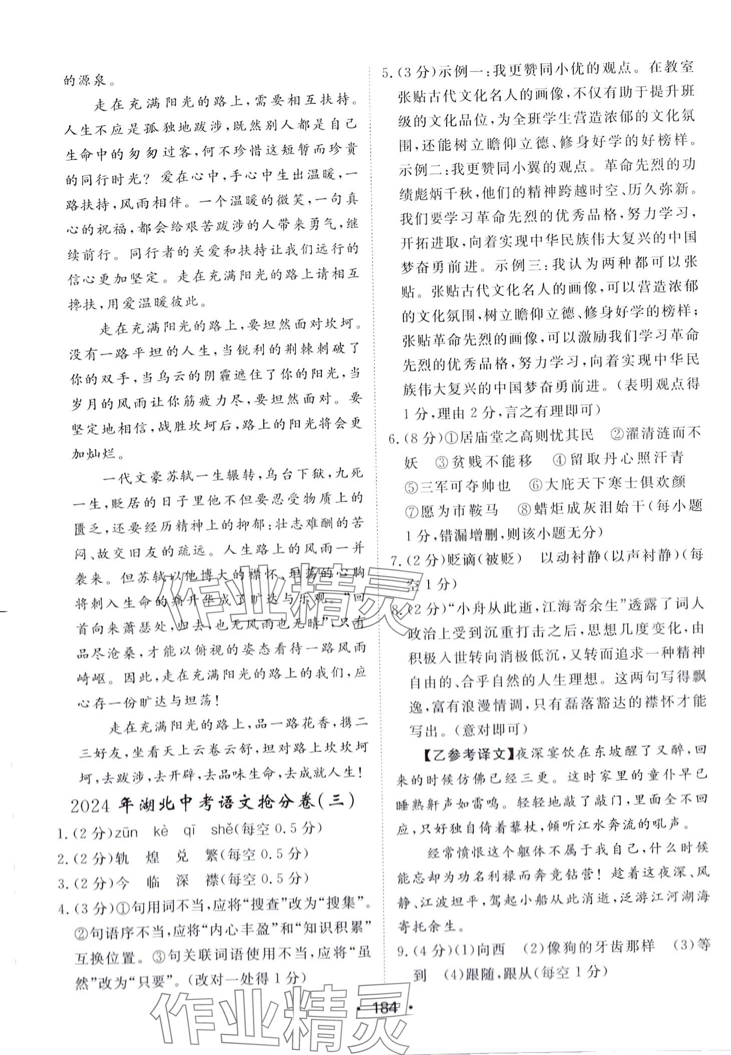 2024年湖北中考搶分卷語(yǔ)文 第8頁(yè)